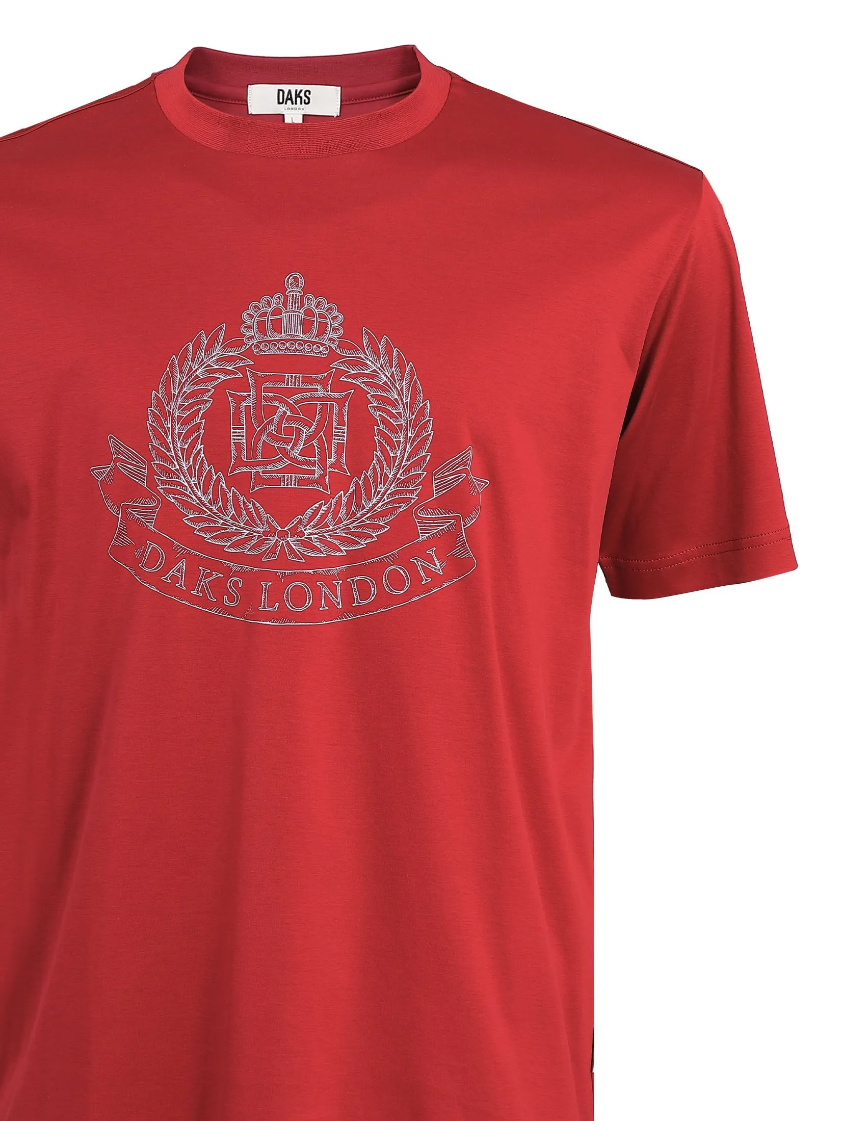 DAKS Men Short Sleeve T-Shirt Red DAKS Men Short Sleeve T-Shirt Red