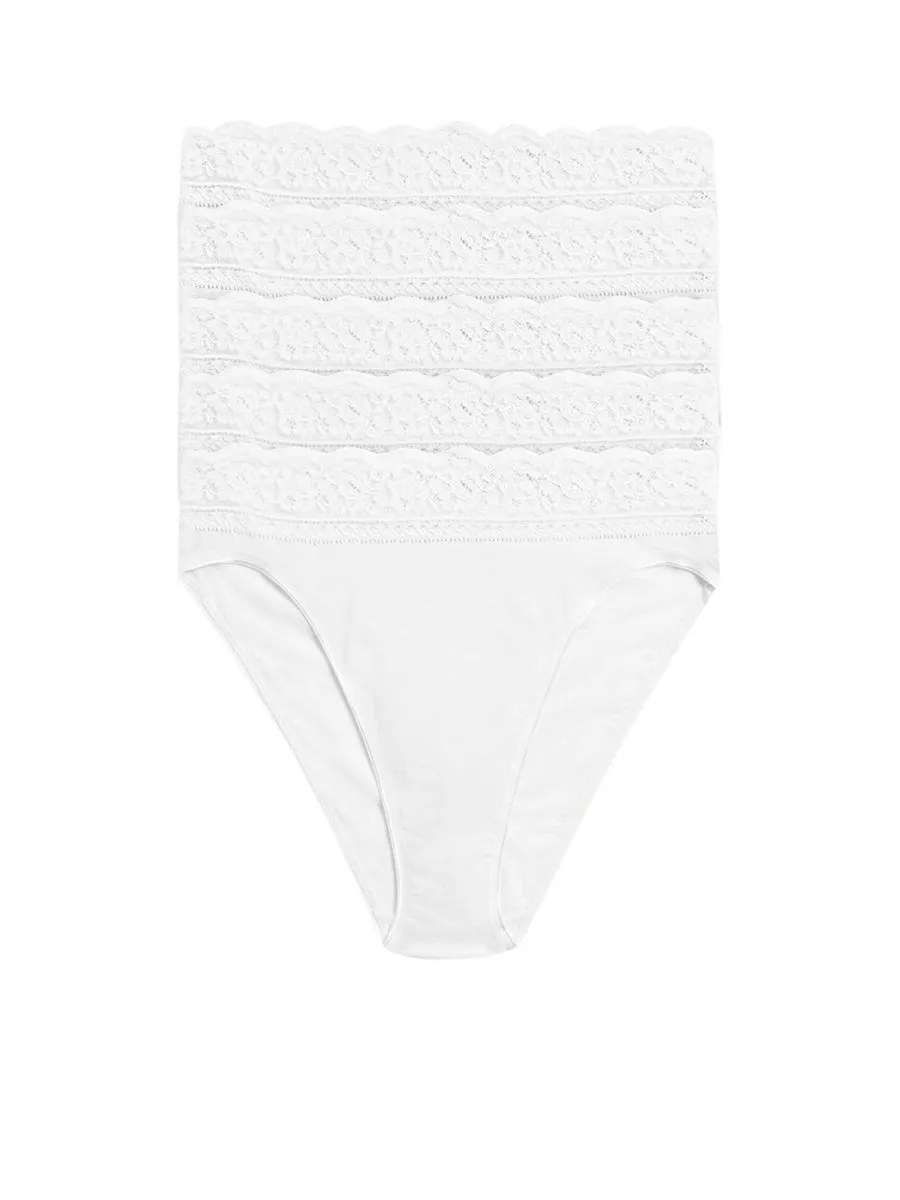 MARKS & SPENCER Women High Leg Knickers Cotton Rich High Waisted Pack 5 pcs MARKS & SPENCER Women High Leg Knickers Cotton Rich High Waisted Pack 5 pcs