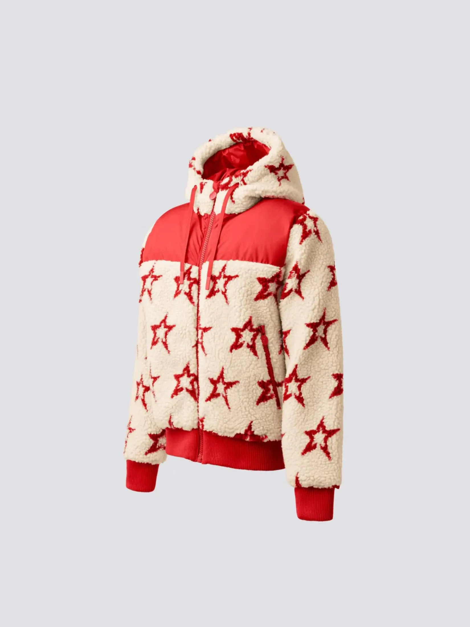 PERFECT MOMENT OSLO HOODIE KIDS IN SHERPA AND RED STAR PERFECT MOMENT OSLO HOODIE KIDS IN SHERPA AND RED STAR
