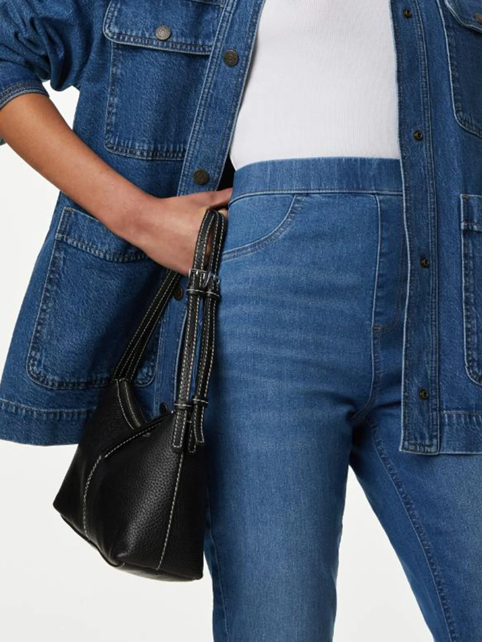 MARKS & SPENCER Women Jeans Flared Jeggings Med Blue Denim MARKS & SPENCER Women Jeans Flared Jeggings Med Blue Denim