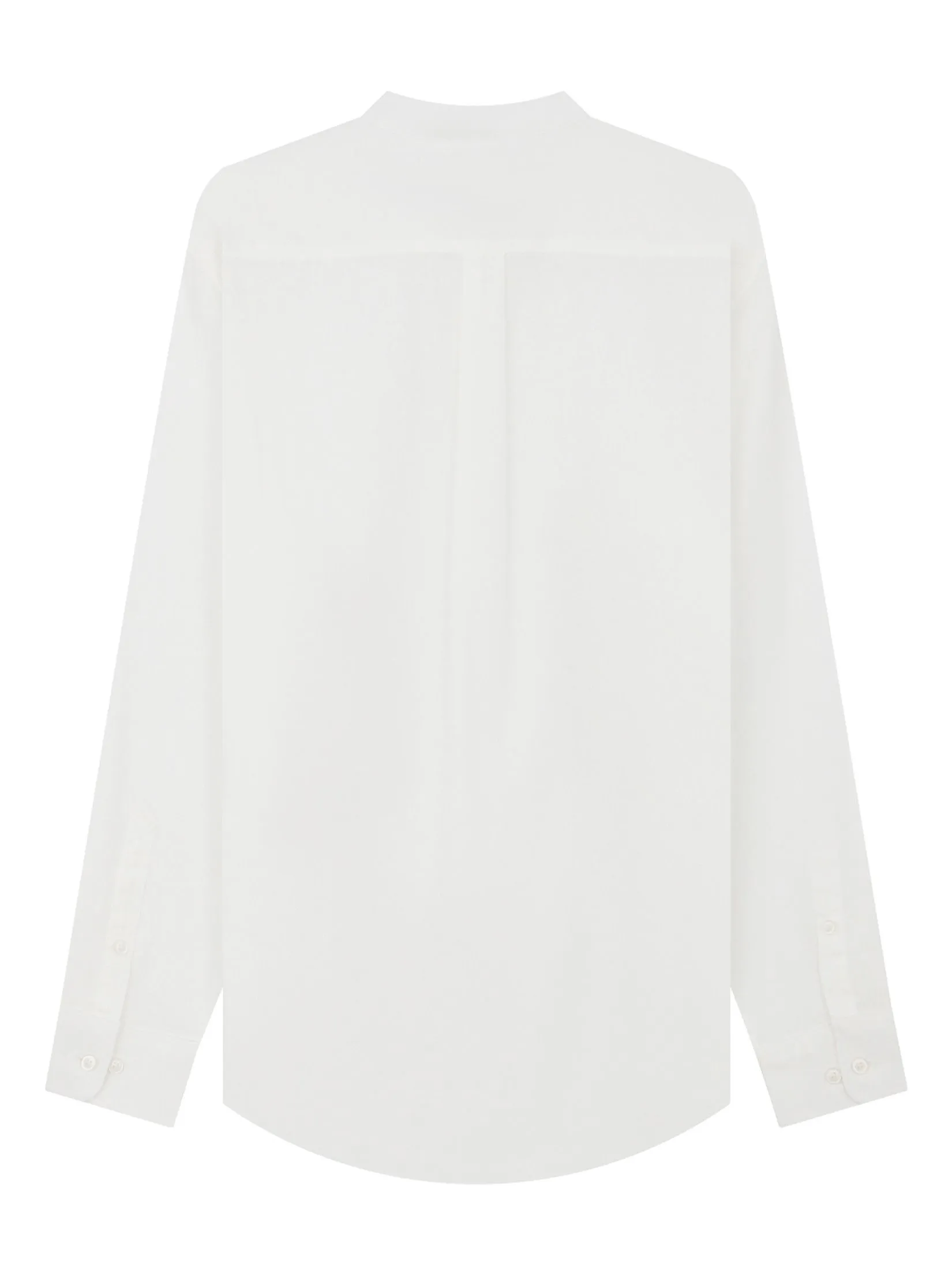 GIORDANO Men's Slim Mandarin Collar Linen Shirt Signature White GIORDANO Men's Slim Mandarin Collar Linen Shirt Signature White