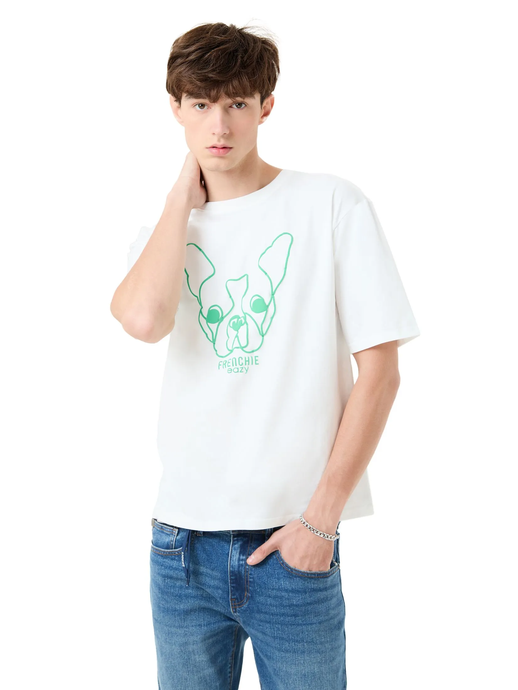ESP Frenchie Eazy Tee Shirt Men White ESP Frenchie Eazy Tee Shirt Men White