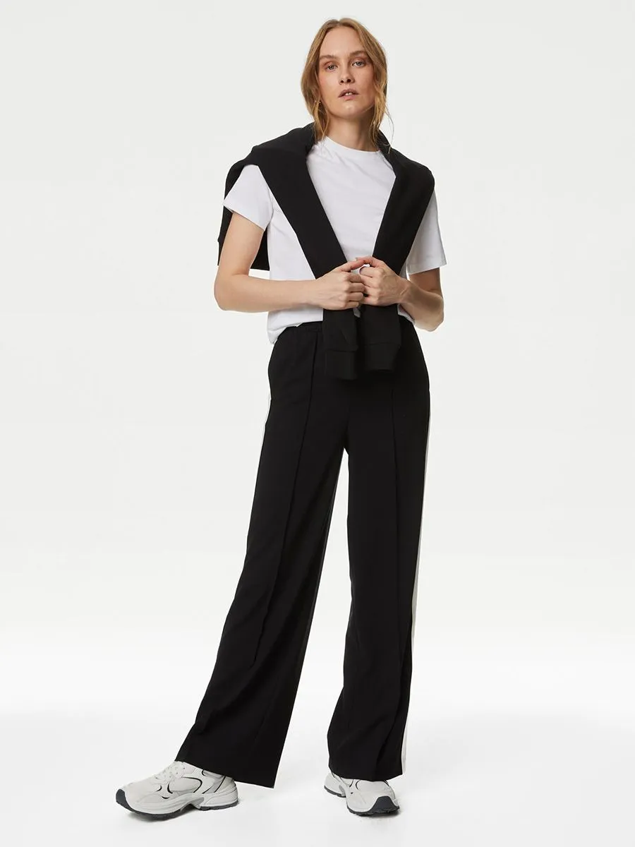 MARKS & SPENCER Women Trousers Side Stripe Wide Leg MARKS & SPENCER Women Trousers Side Stripe Wide Leg