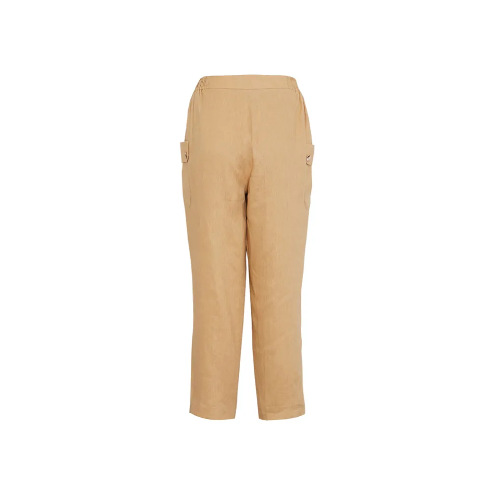 CHRISTIANA Yellow Linen Cargo Pants No. 163120-1 CHRISTIANA Yellow Linen Cargo Pants No. 163120-1