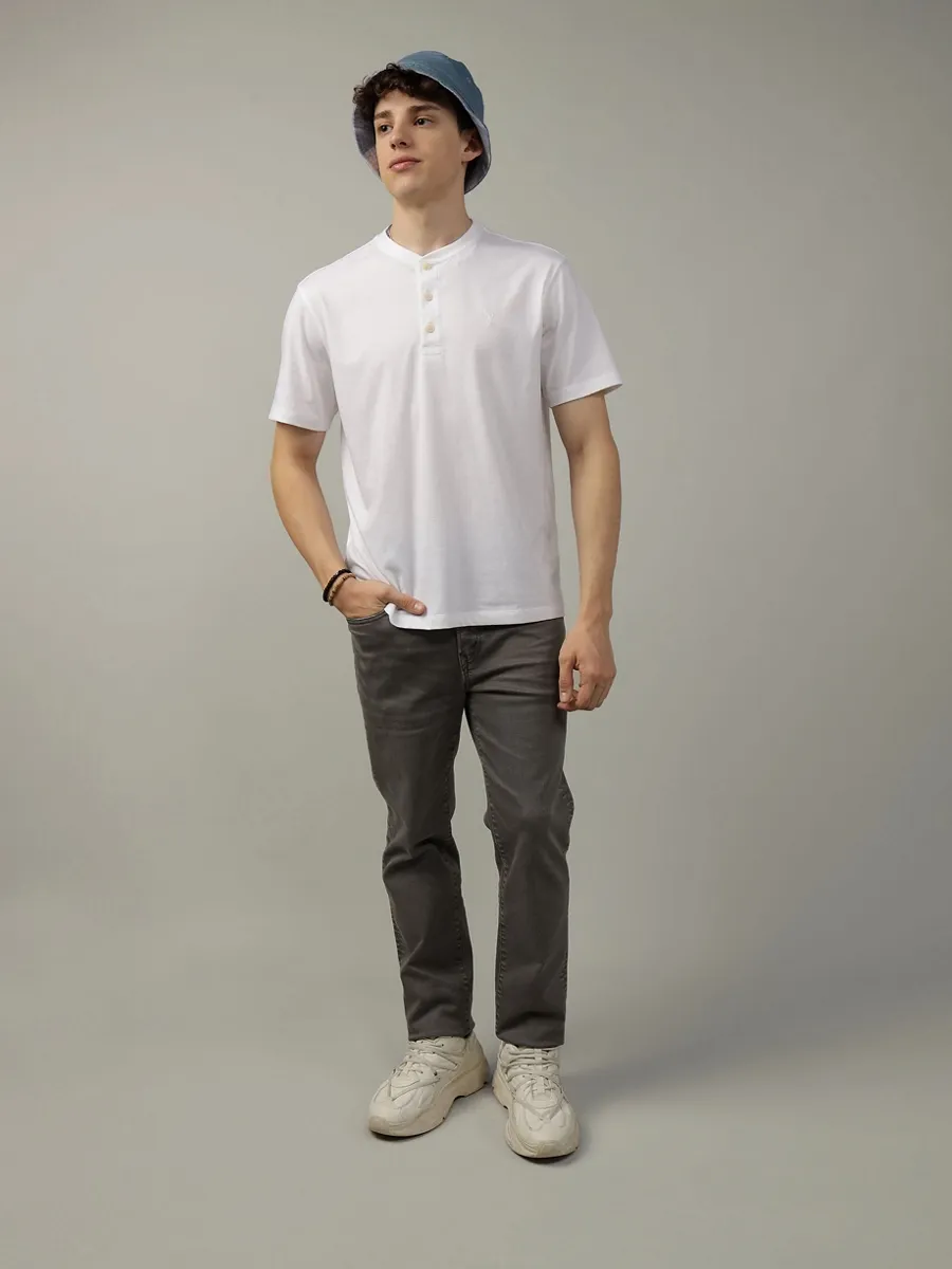 American Eagle MEN K-SS MFO CORE HENLEY - CVC 100 WHITE American Eagle MEN K-SS MFO CORE HENLEY - CVC 100 WHITE
