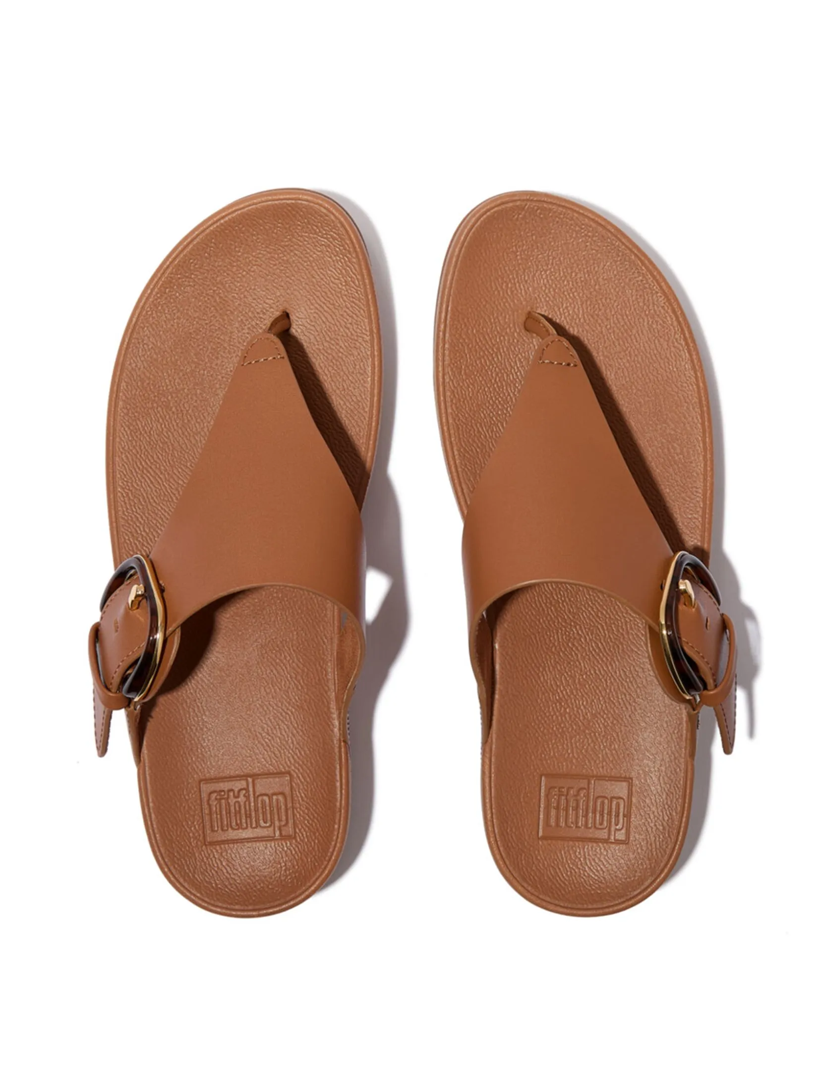 FitFlop™ WOMEN'S LULU RESIN-BUCKLE TOE-POST BROWN FitFlop™ WOMEN'S LULU RESIN-BUCKLE TOE-POST BROWN
