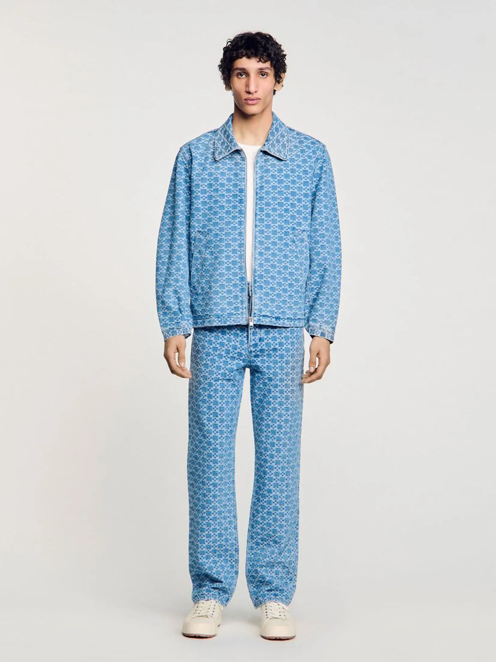 SANDRO Square Cross Denim Jacket SANDRO Square Cross Denim Jacket