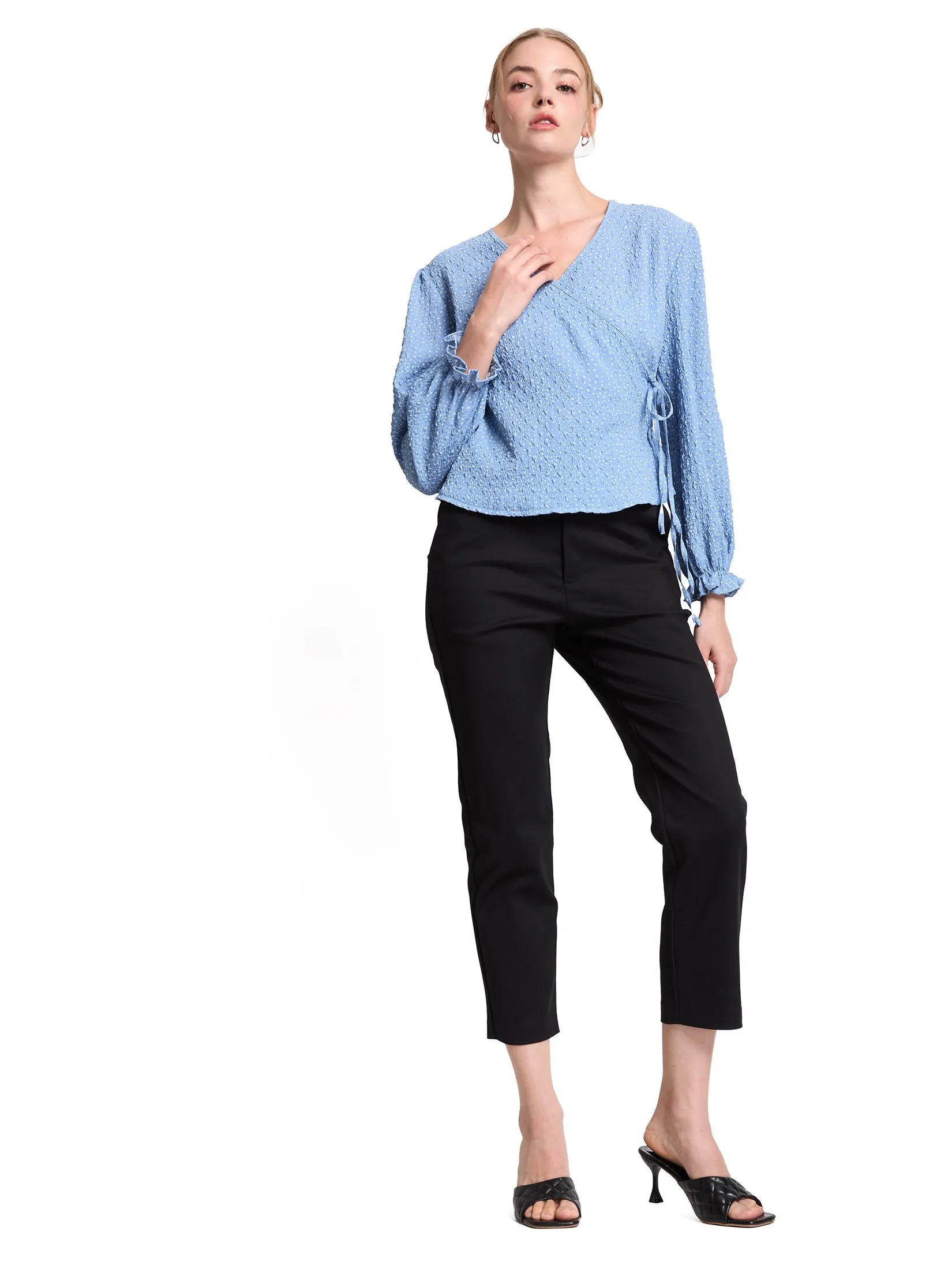 FOF Women Pants Slim Fit with Chain Detail Black FOF Women Pants Slim Fit with Chain Detail Black