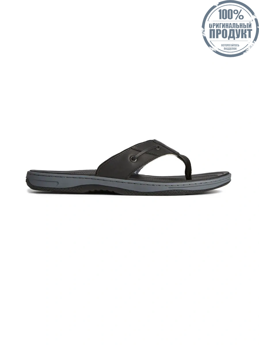 SPERRY MEN BAITFISH THONG LEATHER BLACK SPERRY MEN BAITFISH THONG LEATHER BLACK
