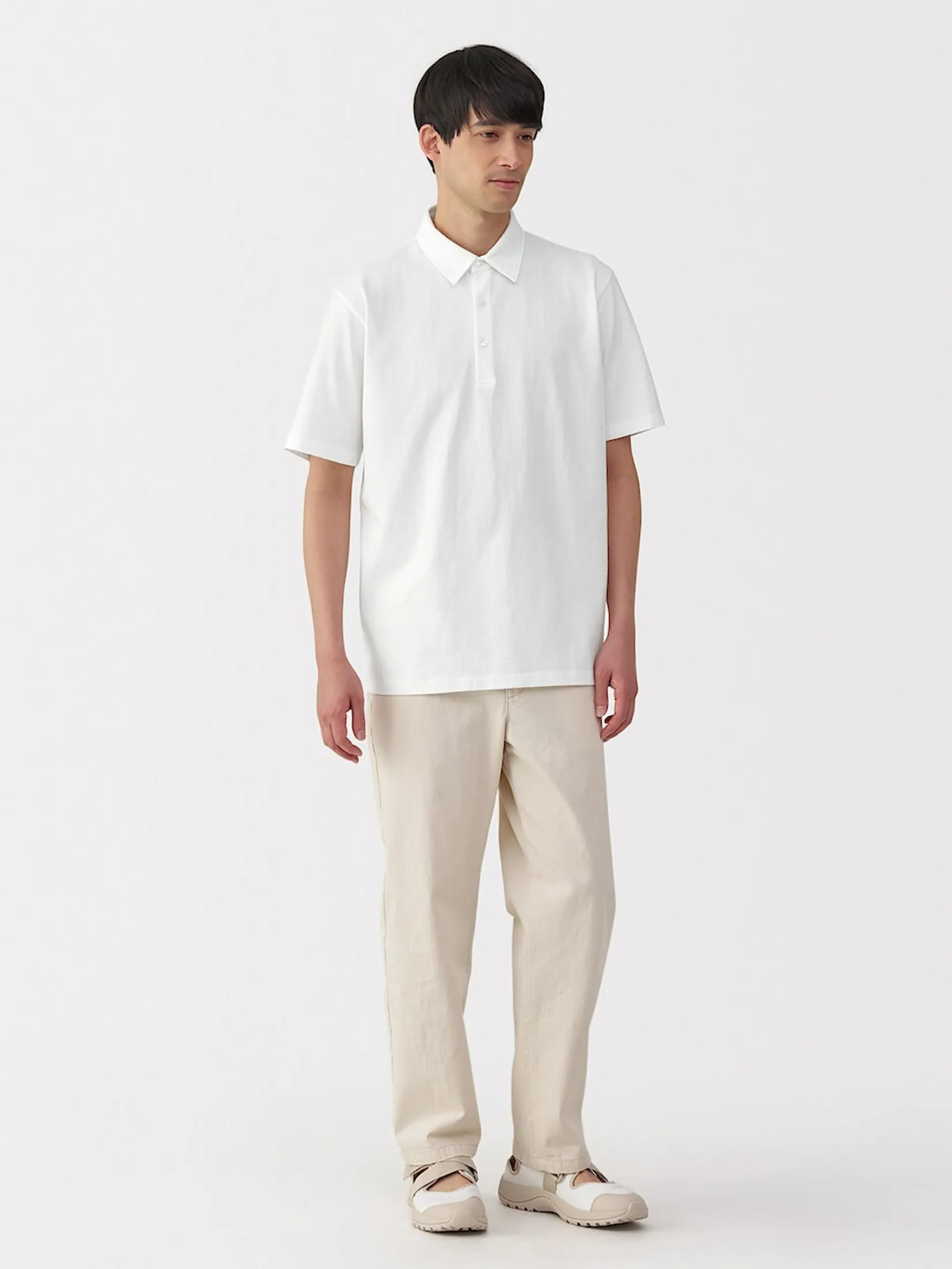 MUJI Men Polo Shirt Cool Touch Jersey MUJI Men Polo Shirt Cool Touch Jersey