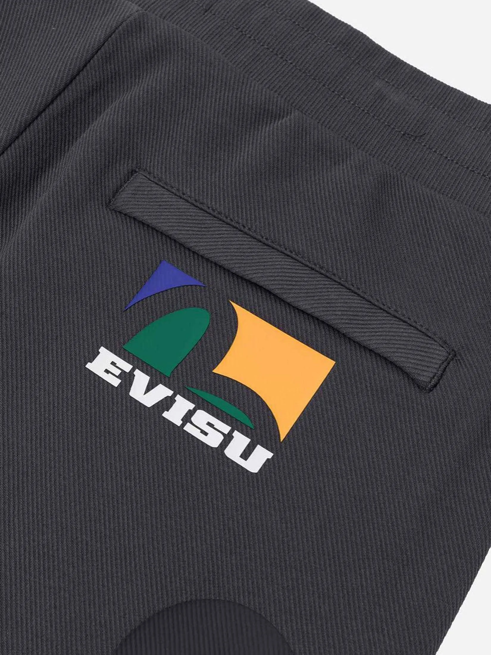 EVISU Men Sweatshorts Allover Logo and Seagull Print Regular Fit Charcoal