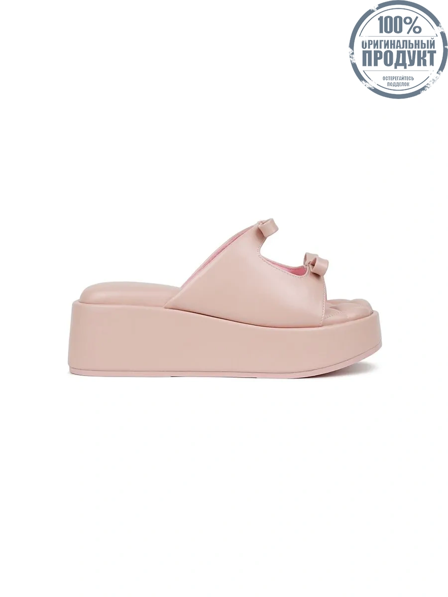 SHU WOMEN  PETITE BOW PALETTE SOFT 2" WEDGES - NUDE PINK SHU WOMEN  PETITE BOW PALETTE SOFT 2" WEDGES - NUDE PINK