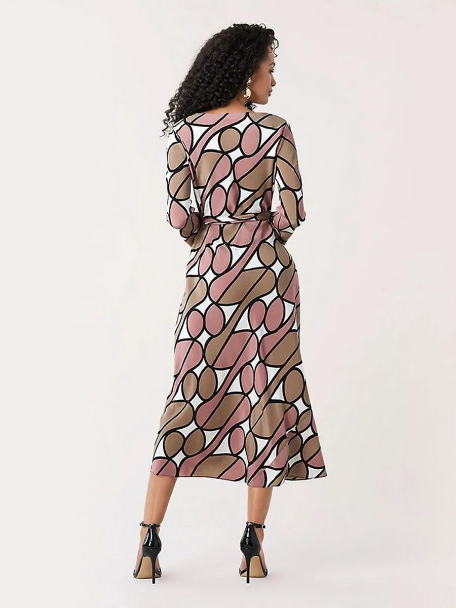 DIANE VON FURSTENBERG Women'S Dress DVF TILLY Parang Burlwood DIANE VON FURSTENBERG Women'S Dress DVF TILLY Parang Burlwood
