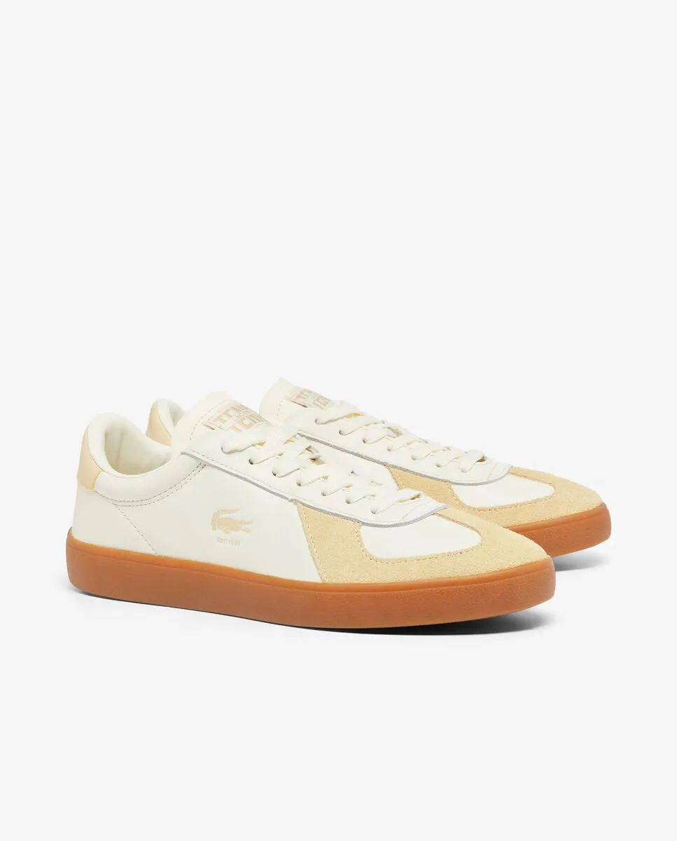 LACOSTE Men’s Baseshot Pro Leather Sneakers Yellow LACOSTE Men’s Baseshot Pro Leather Sneakers Yellow