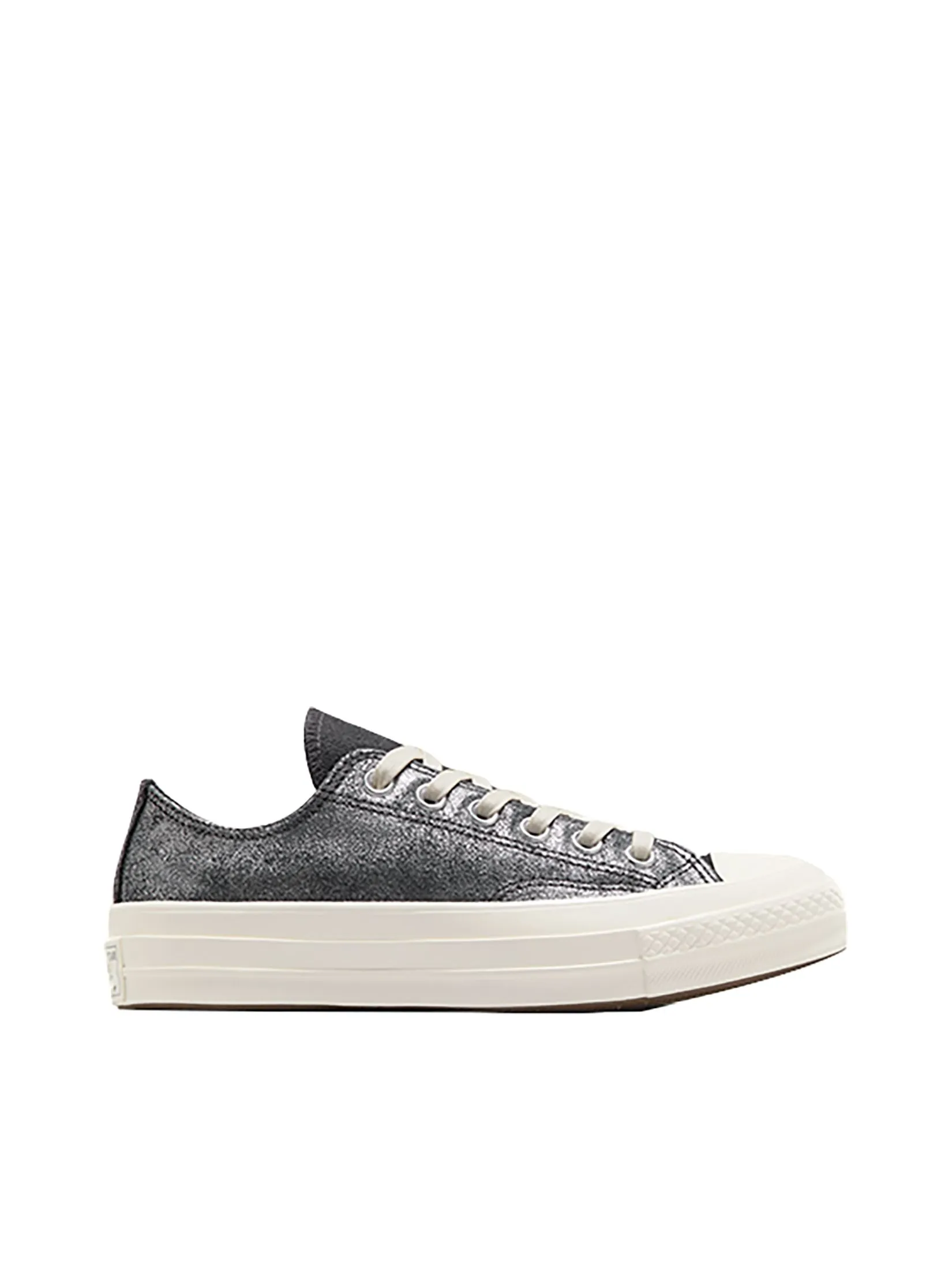 CONVERSE Women Sneakers Chuck 70 Pretty Patina Ox Silver/Black CONVERSE Women Sneakers Chuck 70 Pretty Patina Ox Silver/Black