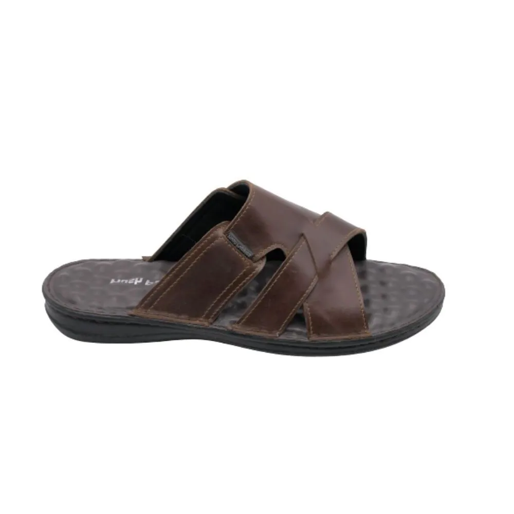 HUSH PUPPIES Men's Shoes Model Damon HP 8HSFB16C0F - BROWN Sandals Slides HUSH PUPPIES Men's Shoes Model Damon HP 8HSFB16C0F - BROWN Sandals Slides