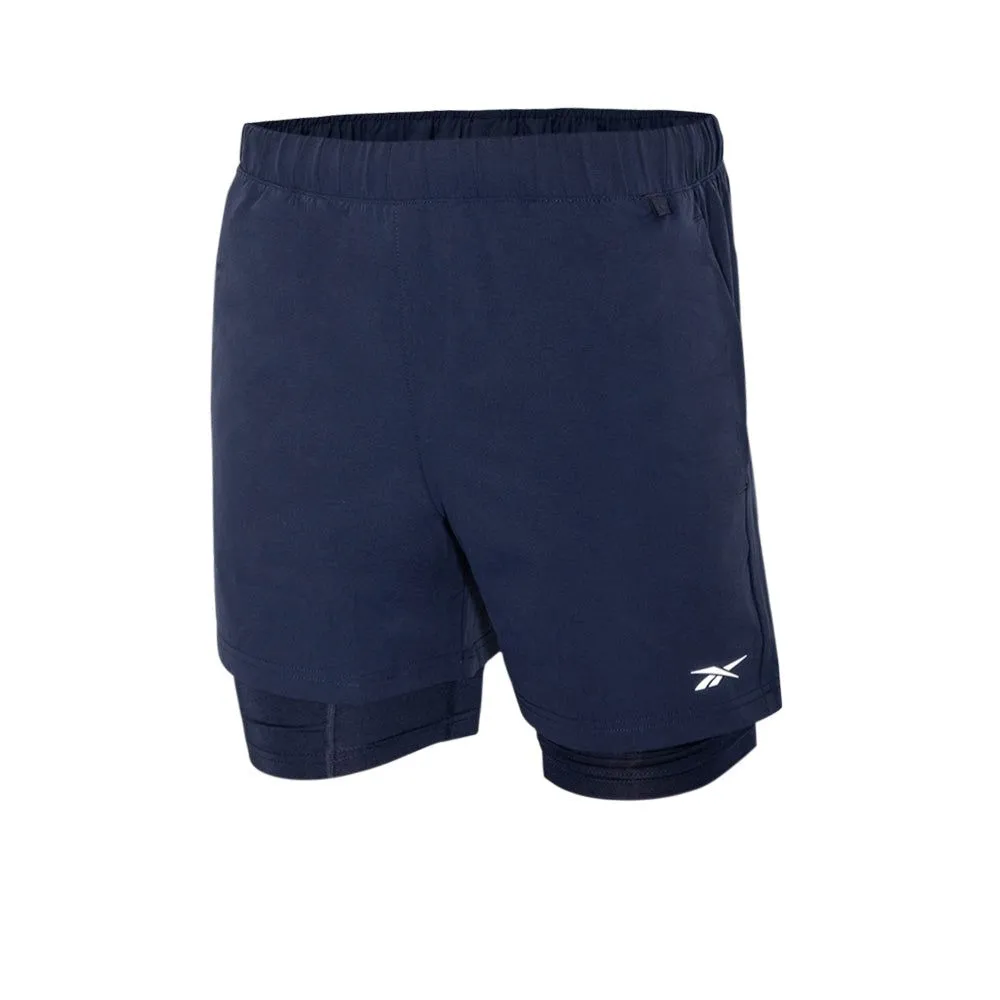 REEBOK Men Training Shorts 2 in 1 Blue - RE099AP212ELTH REEBOK Men Training Shorts 2 in 1 Blue - RE099AP212ELTH