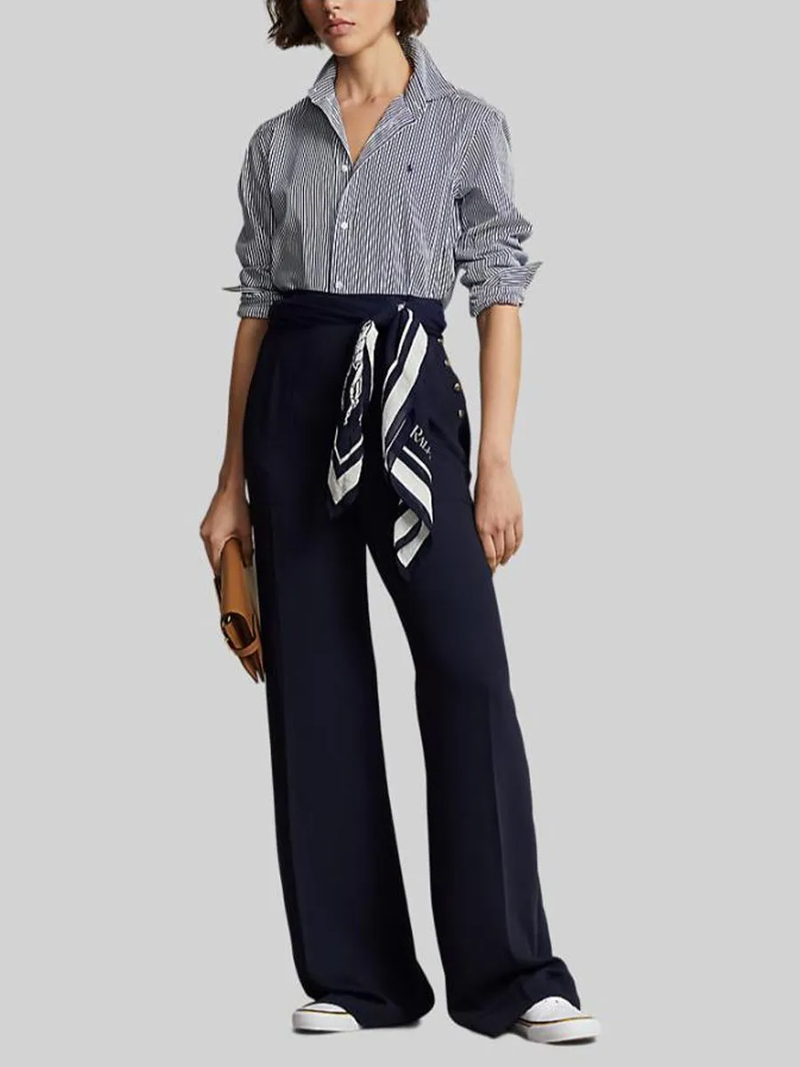 POLO RALPH LAUREN Women Shirt-Classic Fit Striped Cotton Shirt-White POLO RALPH LAUREN Women Shirt-Classic Fit Striped Cotton Shirt-White