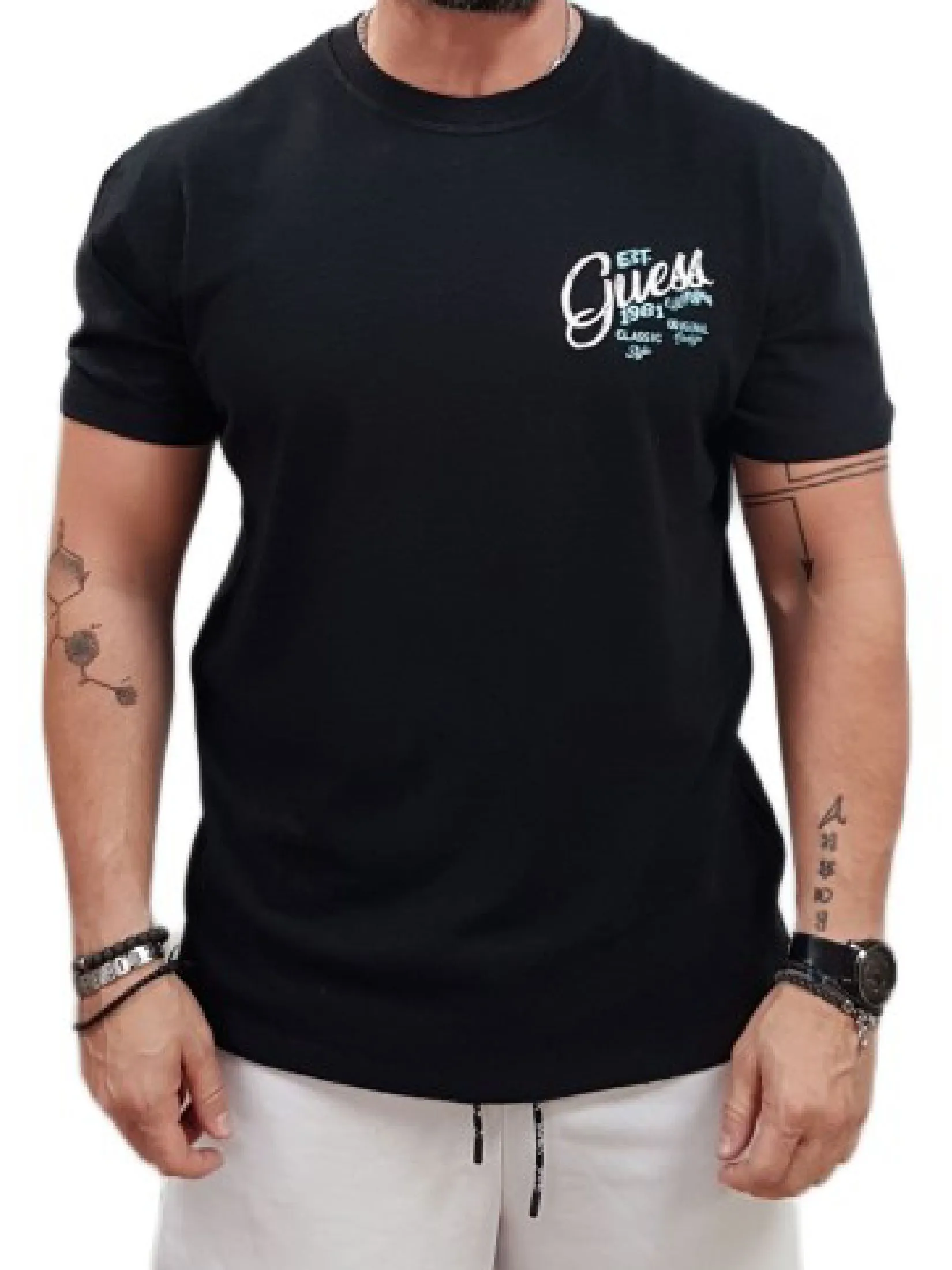 GUESS MEN T-Shirt M5GI21KCT41 - Black GUESS MEN T-Shirt M5GI21KCT41 - Black