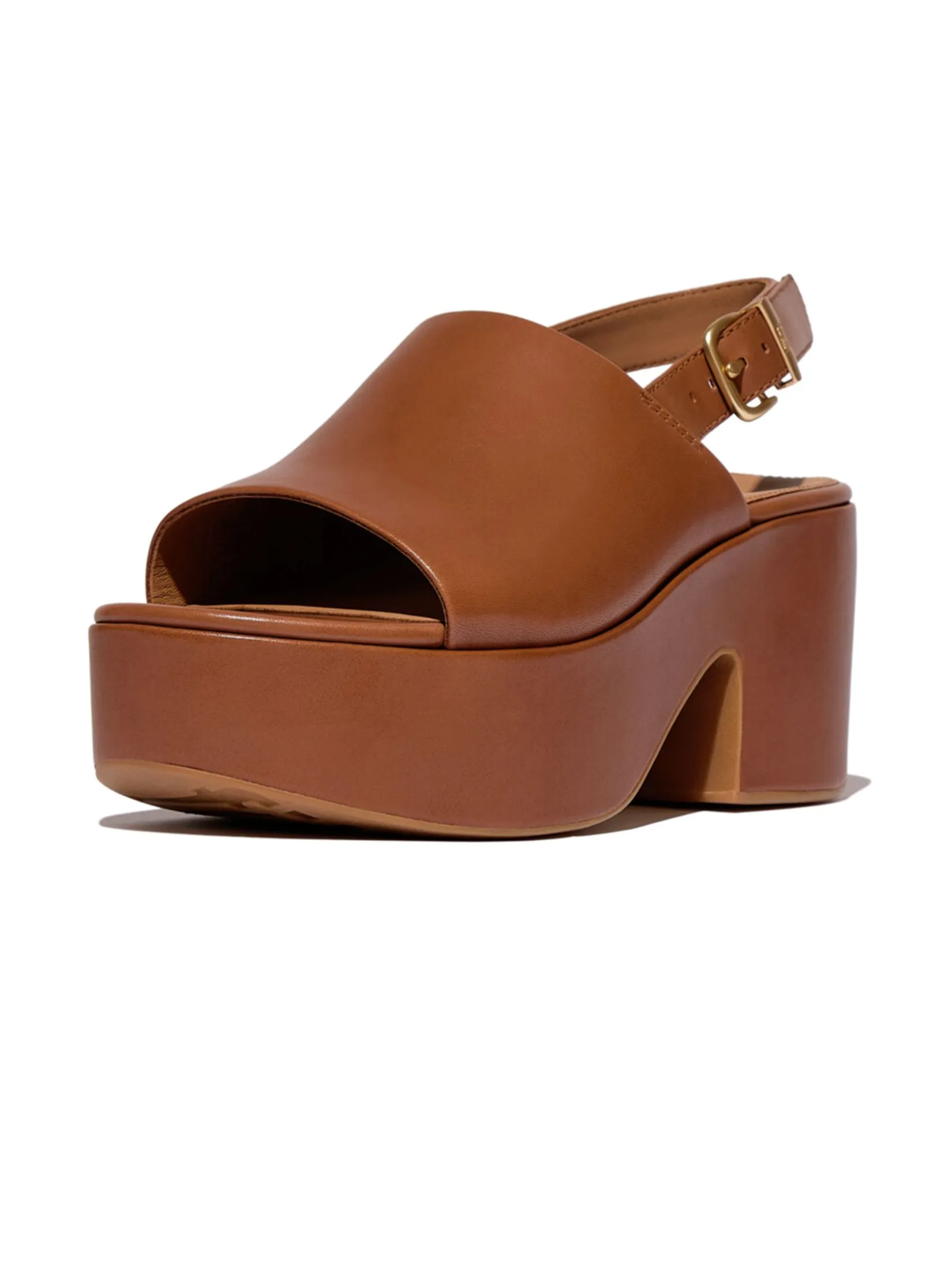 FitFlop™ WOMEN'S PLATFFORMS HEELED BACK-STRAP BROWN FitFlop™ WOMEN'S PLATFFORMS HEELED BACK-STRAP BROWN