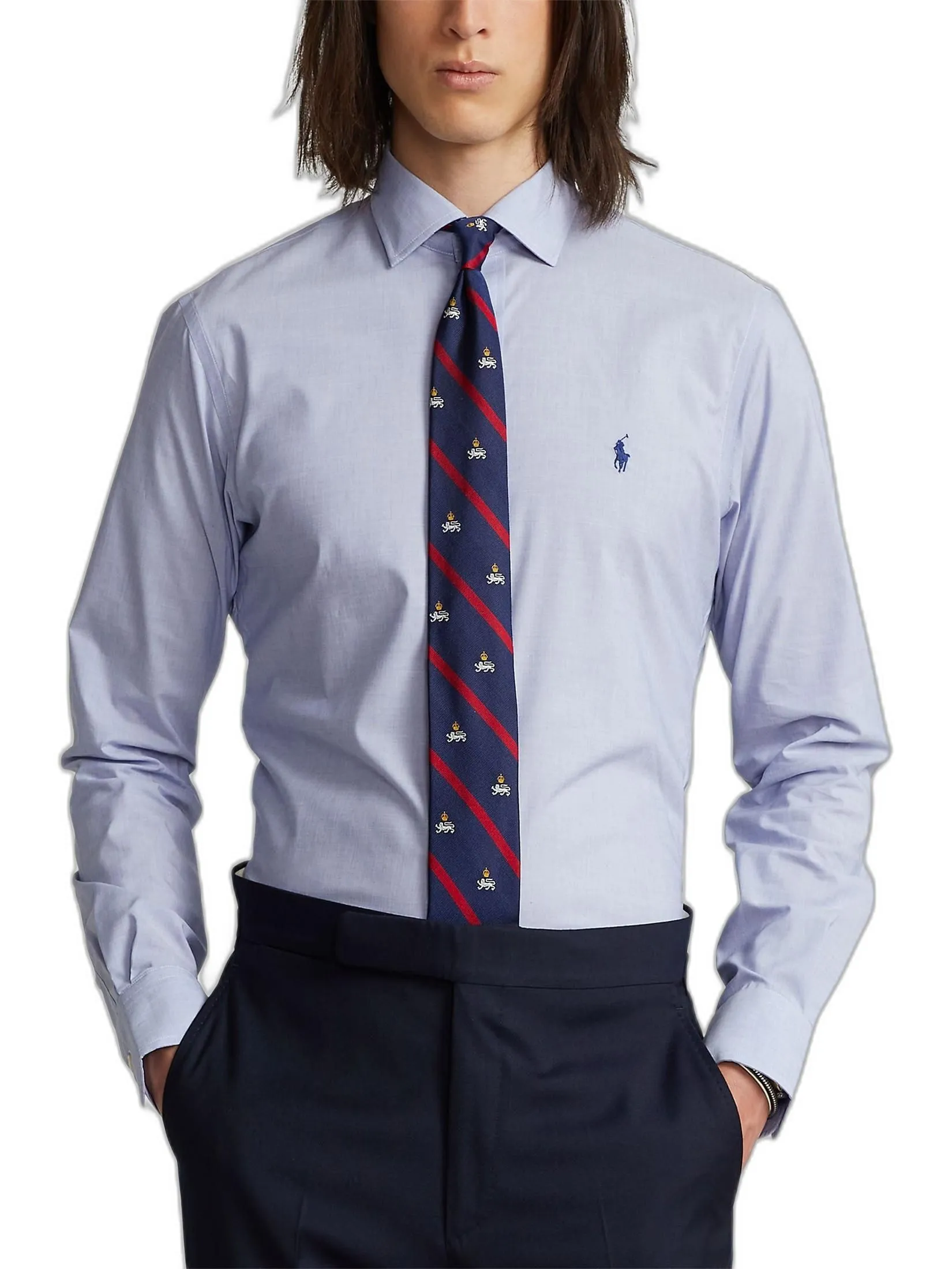 POLO RALPH LAUREN Men Shirt Dress-Custom Fit Poplin Shirt MNPODSH37620464-Blue POLO RALPH LAUREN Men Shirt Dress-Custom Fit Poplin Shirt MNPODSH37620464-Blue