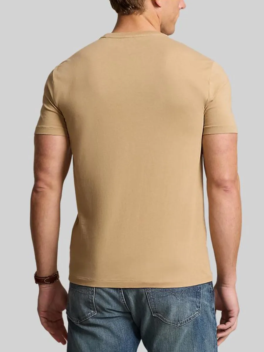 POLO RALPH LAUREN Men Tee-Custom Slim Jersey Crewneck T-Shirt-Medium Beige-260 POLO RALPH LAUREN Men Tee-Custom Slim Jersey Crewneck T-Shirt-Medium Beige-260