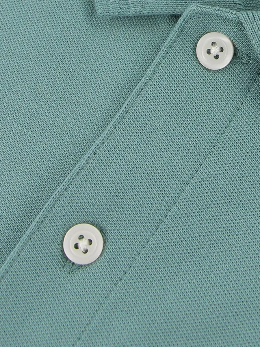 GIORDANO Men's Slim Fit 3D Lion Embroidery Polo Mineral Blue GIORDANO Men's Slim Fit 3D Lion Embroidery Polo Mineral Blue