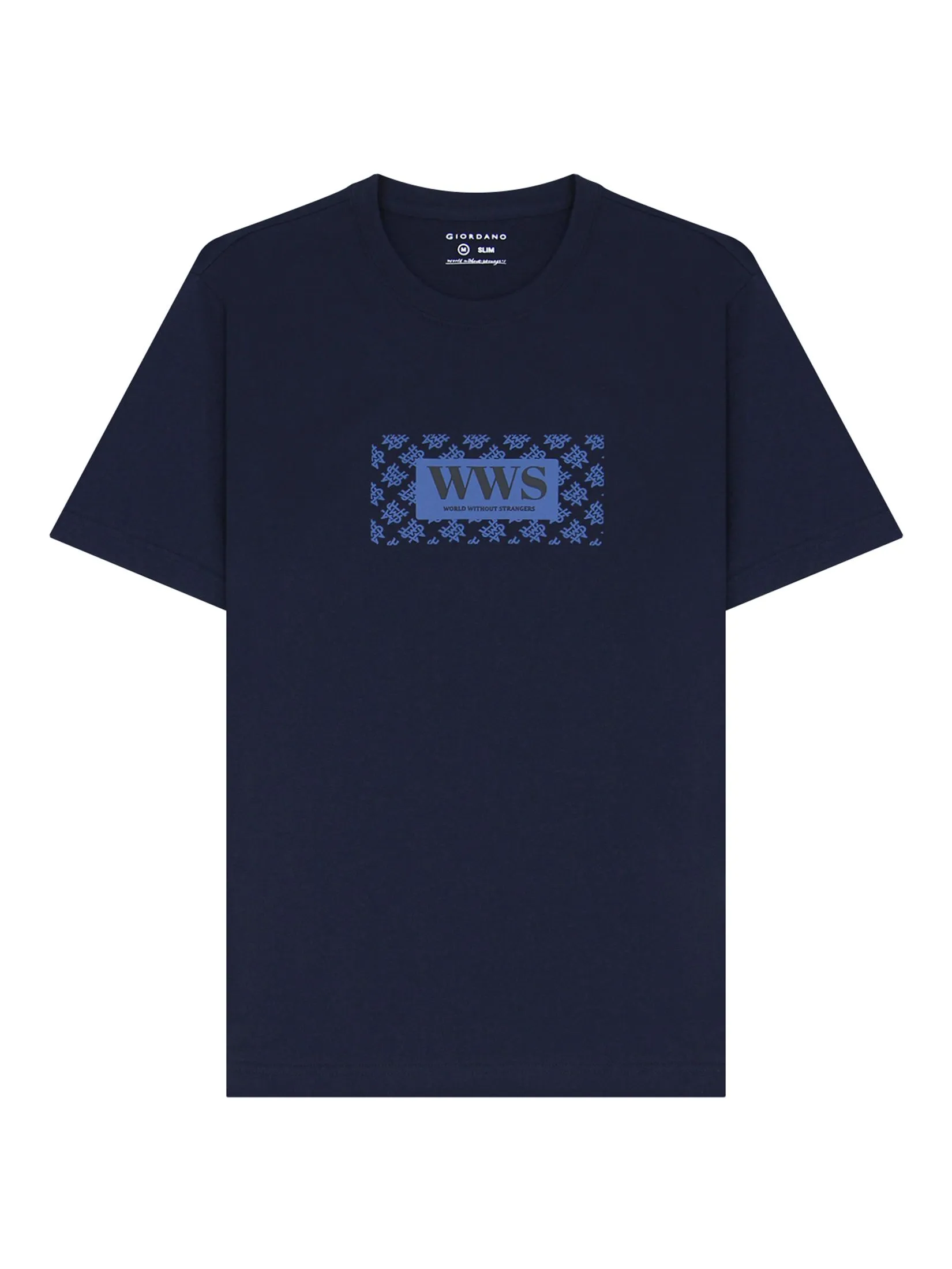GIORDANO Men's Jersey Slim Printed Tee (WWS) Signature navy GIORDANO Men's Jersey Slim Printed Tee (WWS) Signature navy