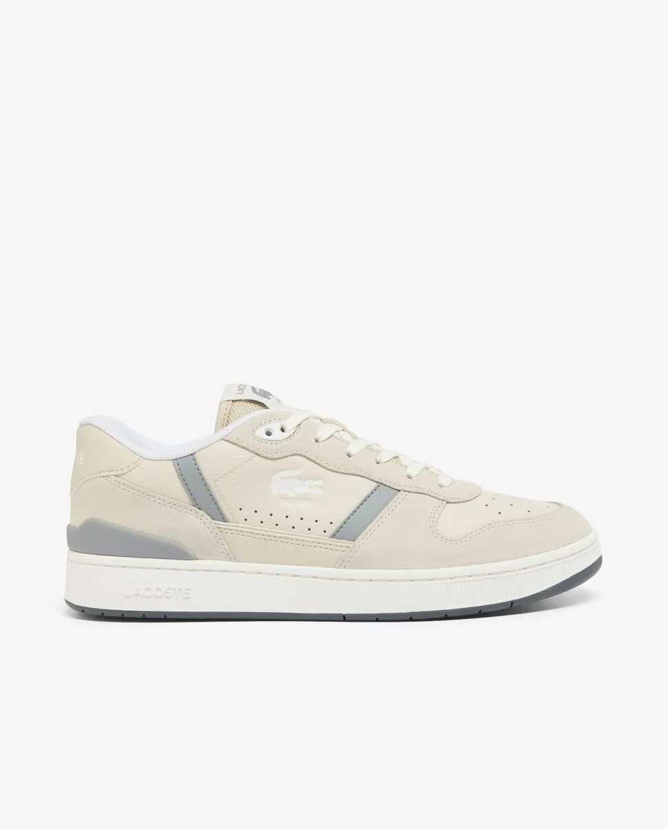 LACOSTE Men’s T-Clip Set Suede Sneakers White LACOSTE Men’s T-Clip Set Suede Sneakers White