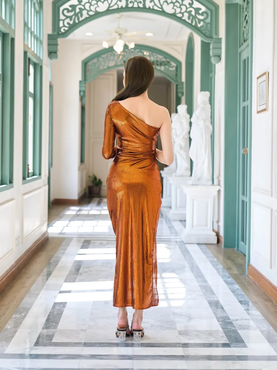 ROSE THE LABEL Copper-Olivia metallic dress ROSE THE LABEL Copper-Olivia metallic dress