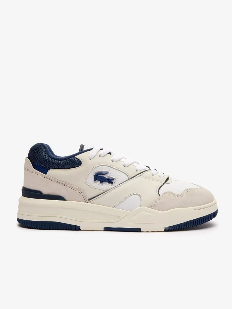 LACOSTE White Men’s Lineshot Leather Logo Trainers LACOSTE White Men’s Lineshot Leather Logo Trainers