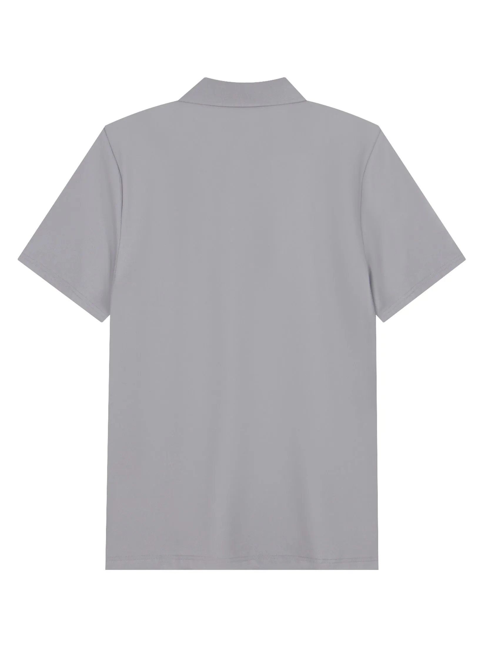 GIORDANO Men's Slim Easy Care Interlock Polo Light Grey GIORDANO Men's Slim Easy Care Interlock Polo Light Grey