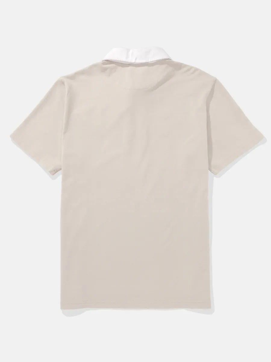 American Eagle MEN P- INTL PIQUE RUGBY PATCH POLO 209 SAND American Eagle MEN P- INTL PIQUE RUGBY PATCH POLO 209 SAND