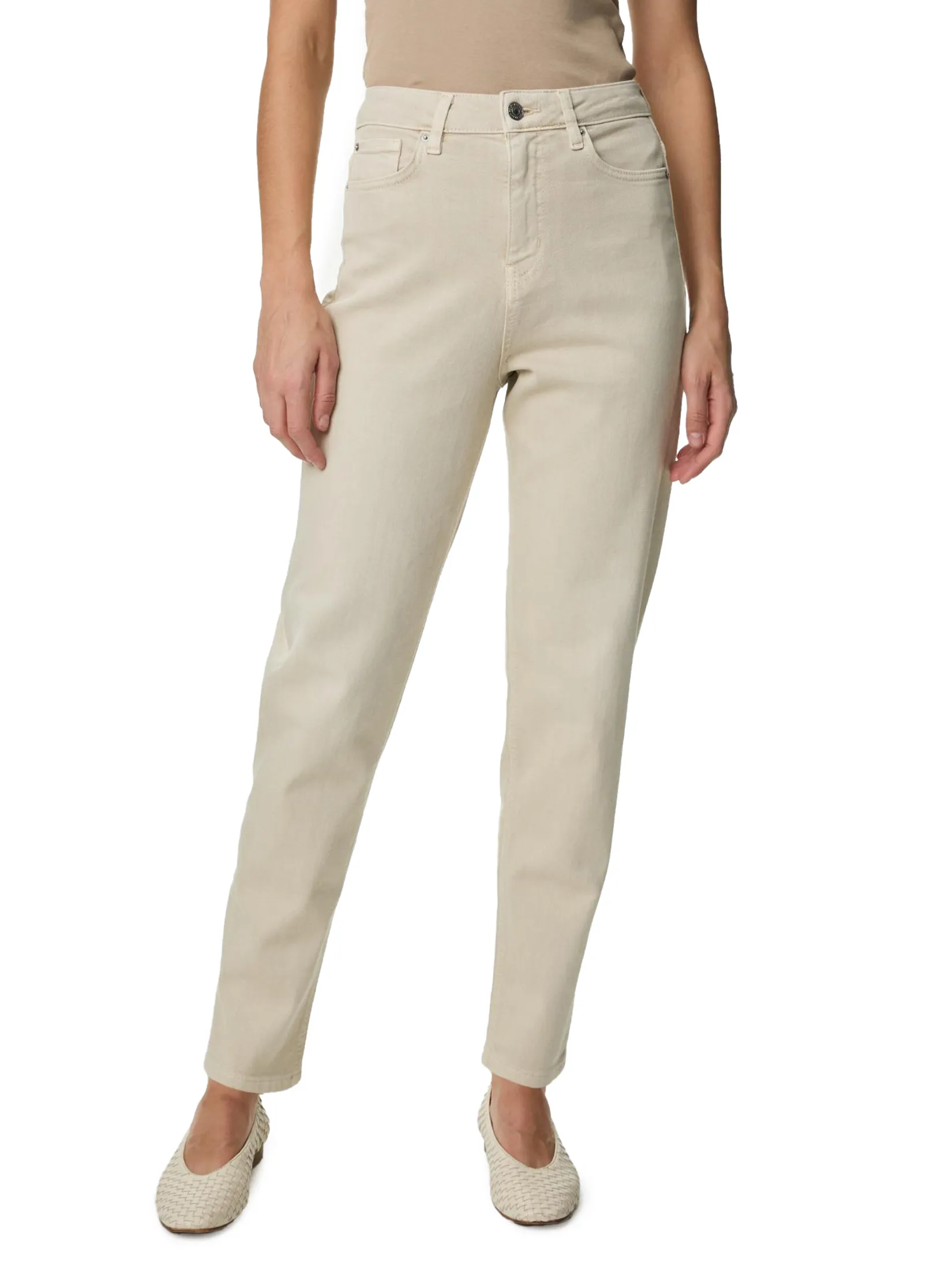 MARKS & SPENCER Women Jeans Mom High Waisted Tapered Ankle Grazer Neutral MARKS & SPENCER Women Jeans Mom High Waisted Tapered Ankle Grazer Neutral
