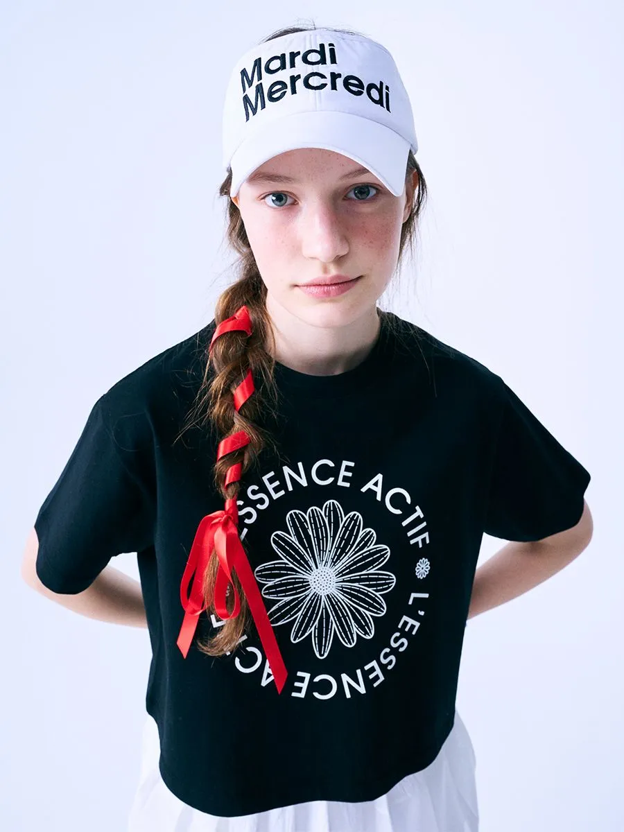 MARDI MERCREDI ACTIF Crop Tshirt Actif Emblem Black Ivory F MARDI MERCREDI ACTIF Crop Tshirt Actif Emblem Black Ivory F