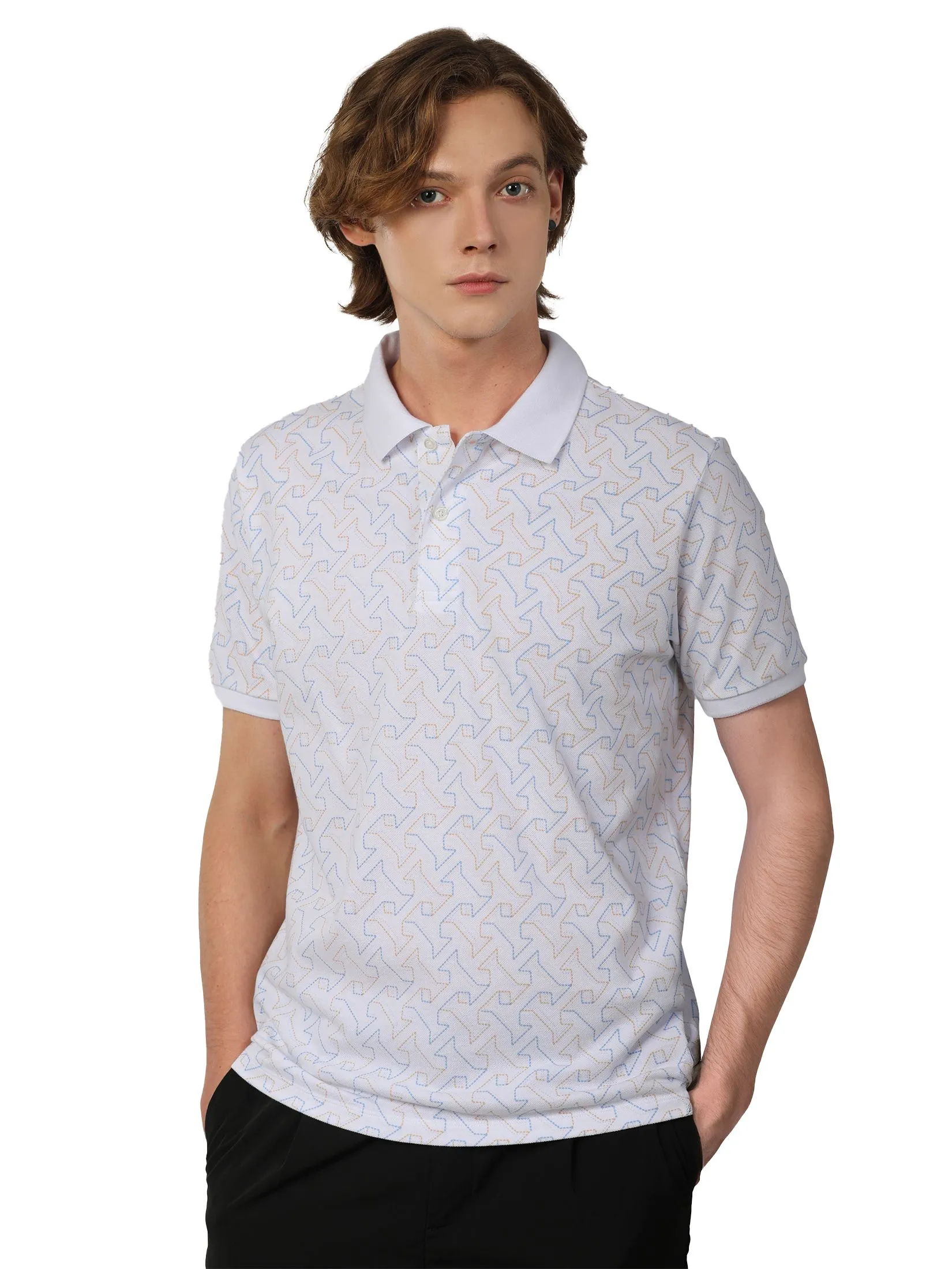 JOHN HENRY Men's Polo (Slim Fit) MERRIMENT White JOHN HENRY Men's Polo (Slim Fit) MERRIMENT White