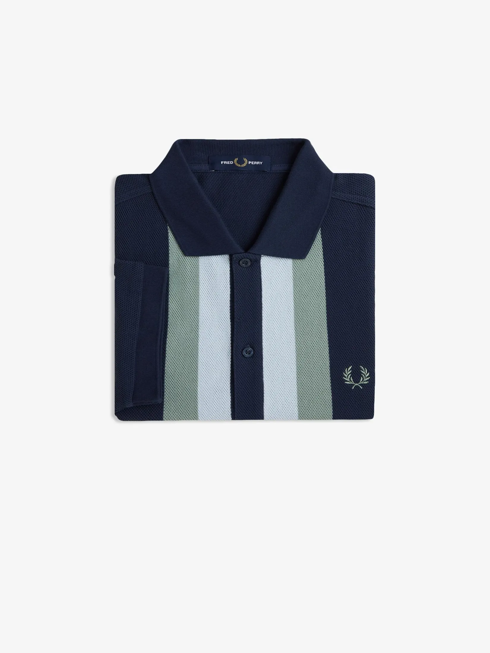 Fred Perry Men PANELLED BUTTON THROUGH POLO Navy Fred Perry Men PANELLED BUTTON THROUGH POLO Navy