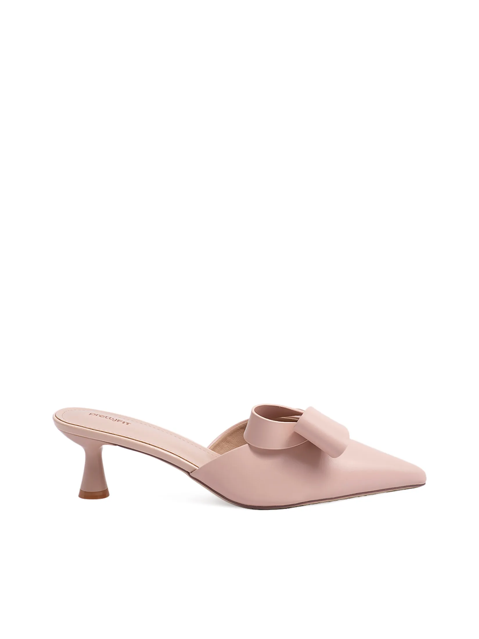 PRETTY FIT Women Heel Slippers Pointed Toe Bow Front PRETTY FIT Women Heel Slippers Pointed Toe Bow Front