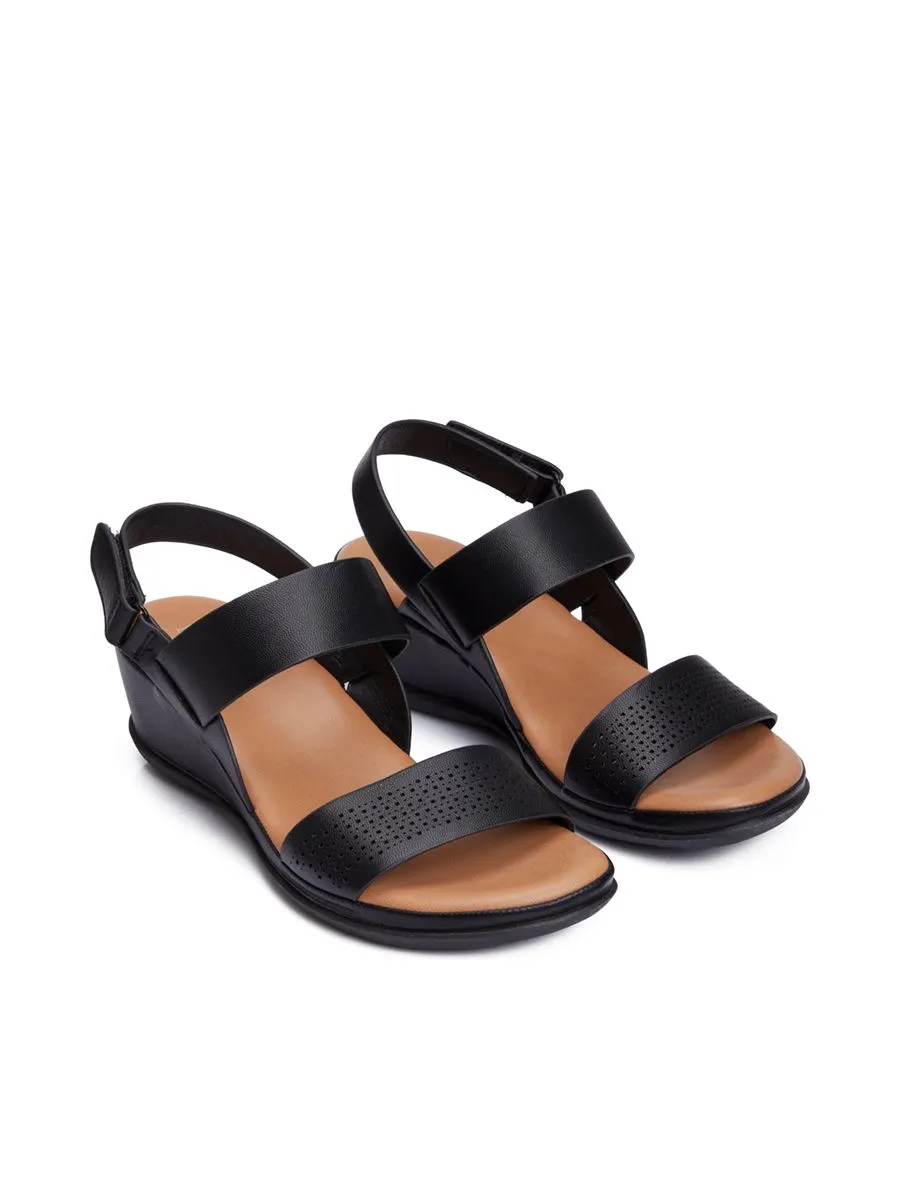 EVERSINCE Women Sandals Double Strap Wedge Closure EVERSINCE Women Sandals Double Strap Wedge Closure