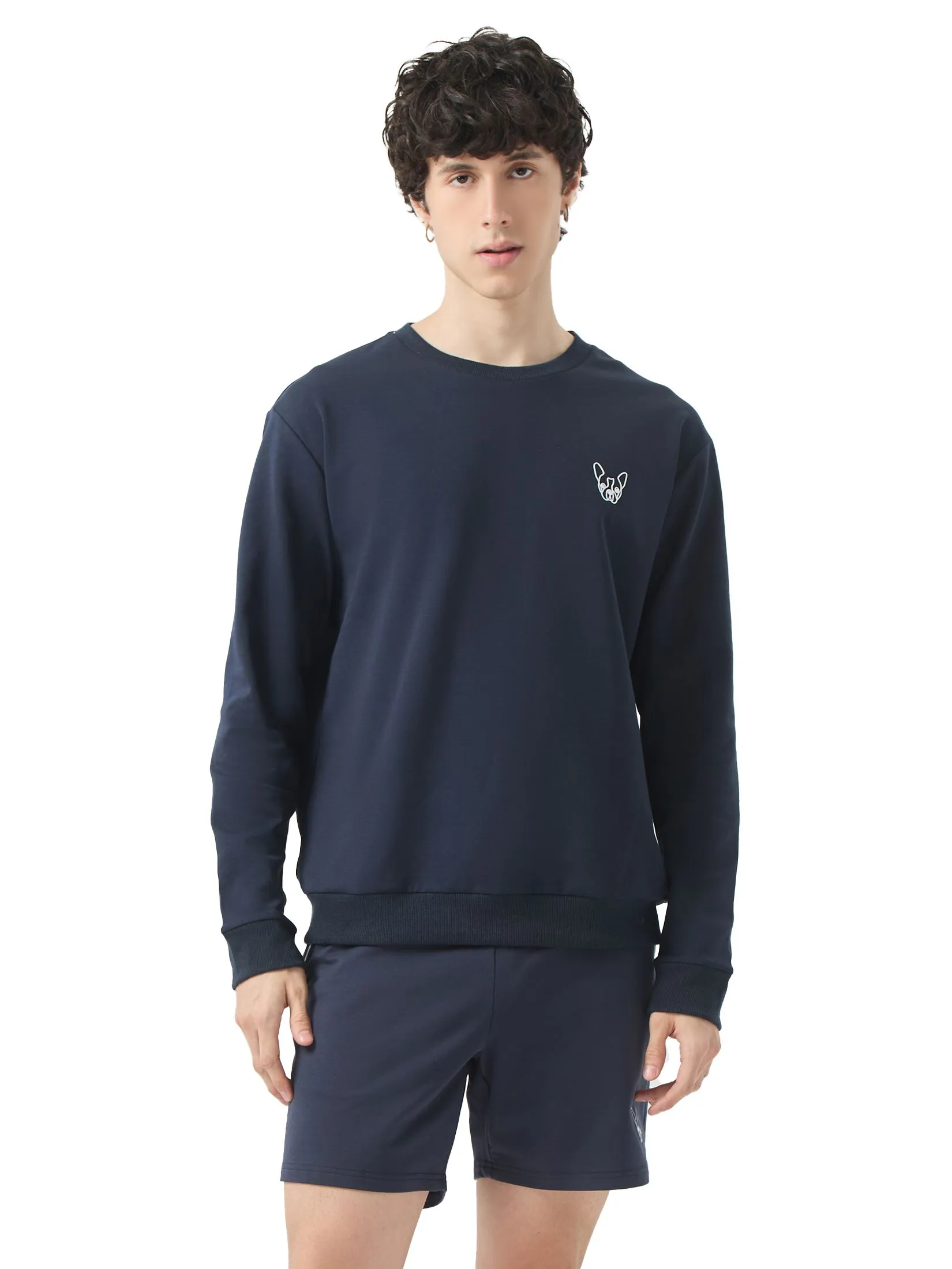 ESP Frenchie Sweatshirt Men Navy Blue ESP Frenchie Sweatshirt Men Navy Blue