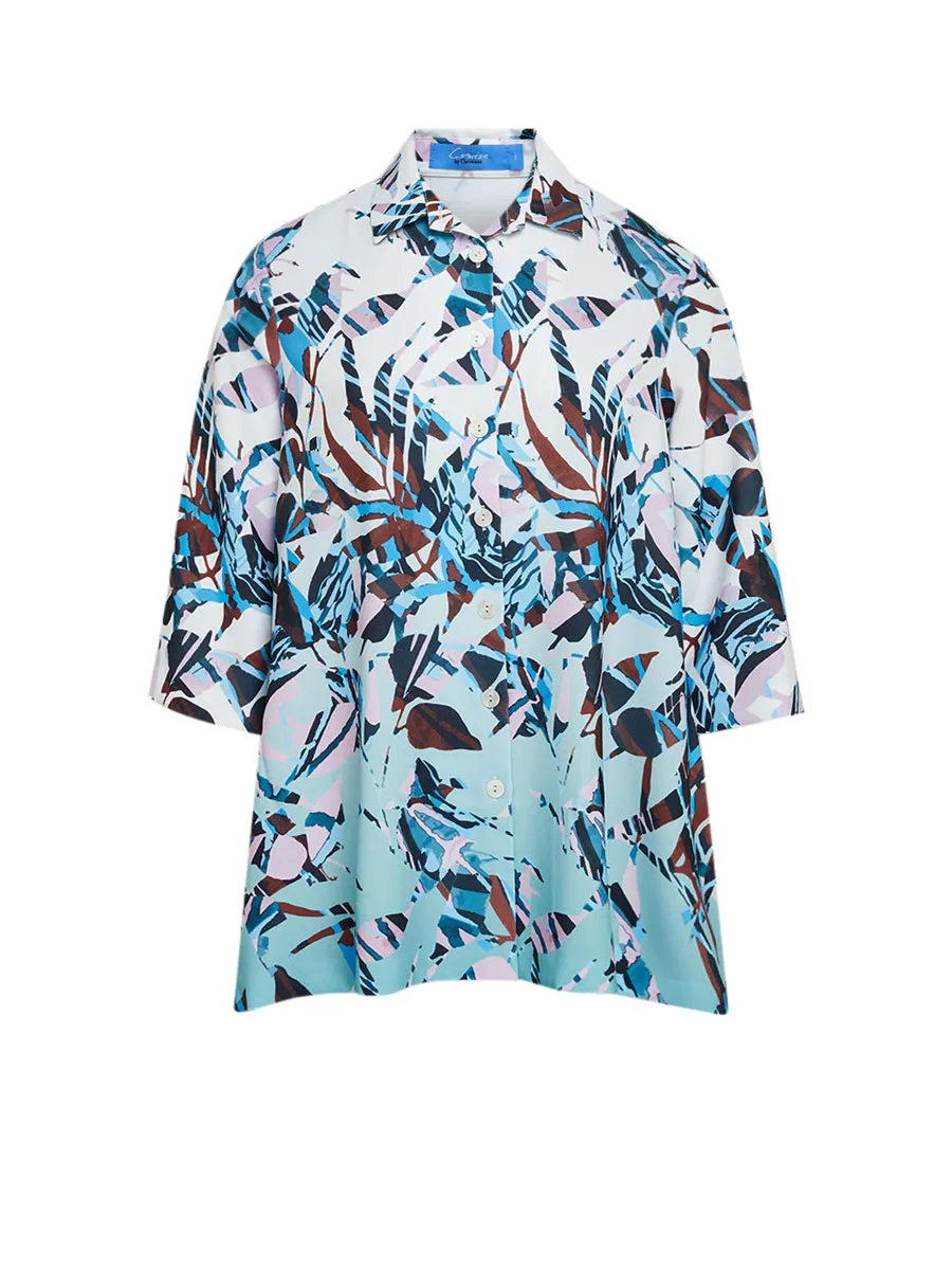 CRUISE BY CHRISTIANA Green Graphic Print Flare Shirt No.CC96F1A6071 CRUISE BY CHRISTIANA Green Graphic Print Flare Shirt No.CC96F1A6071