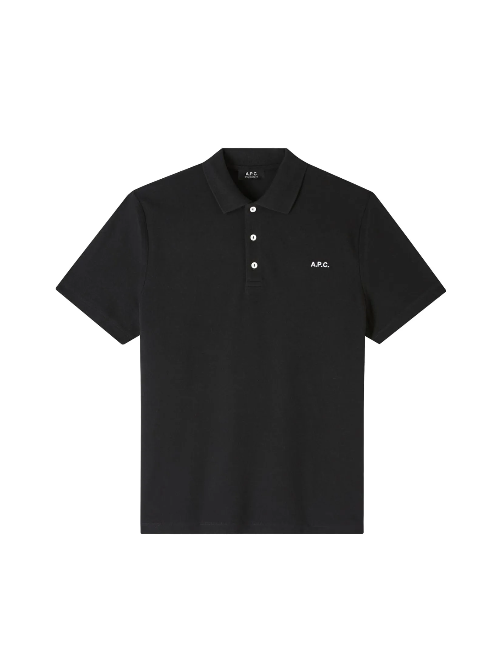 A.P.C. Men Polo Shirt Standard Gots Lzz Noir A.P.C. Men Polo Shirt Standard Gots Lzz Noir