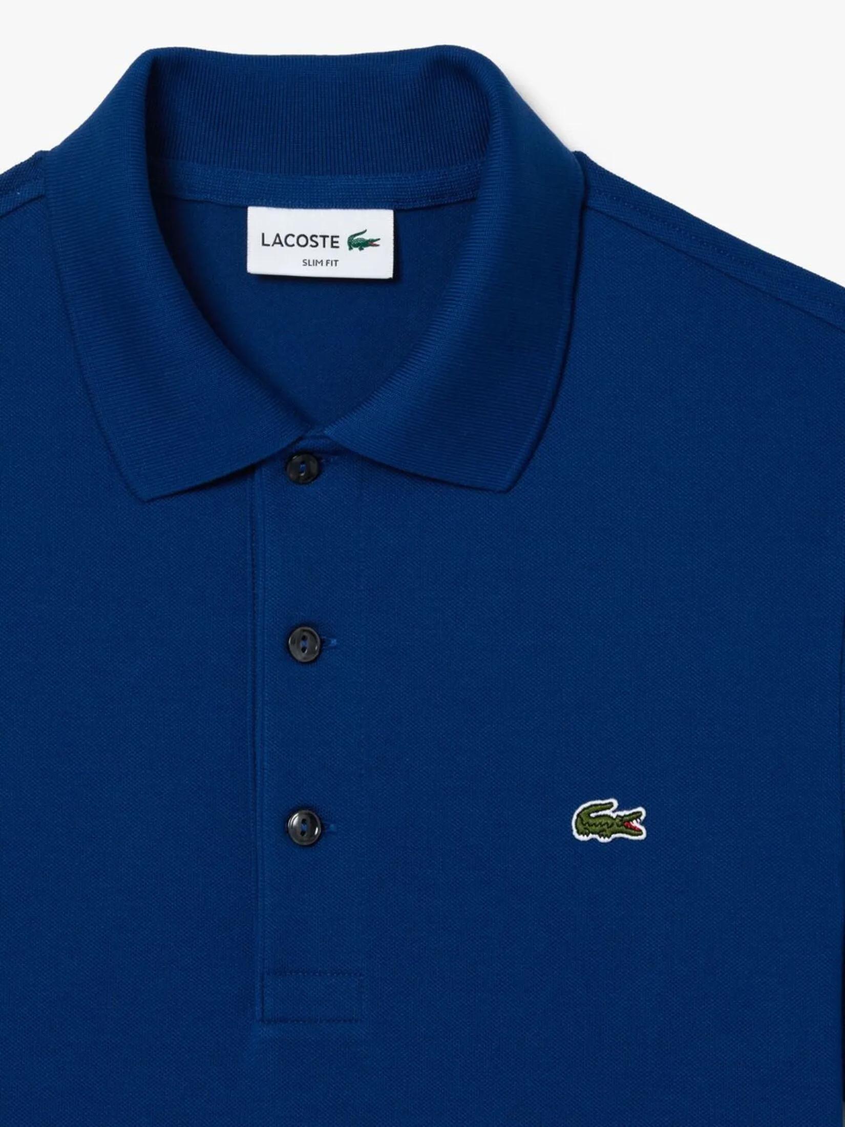 LACOSTE Slim Fit Stretch Mini Piqu  Polo Shirt Blue LACOSTE Slim Fit Stretch Mini Piqu  Polo Shirt Blue