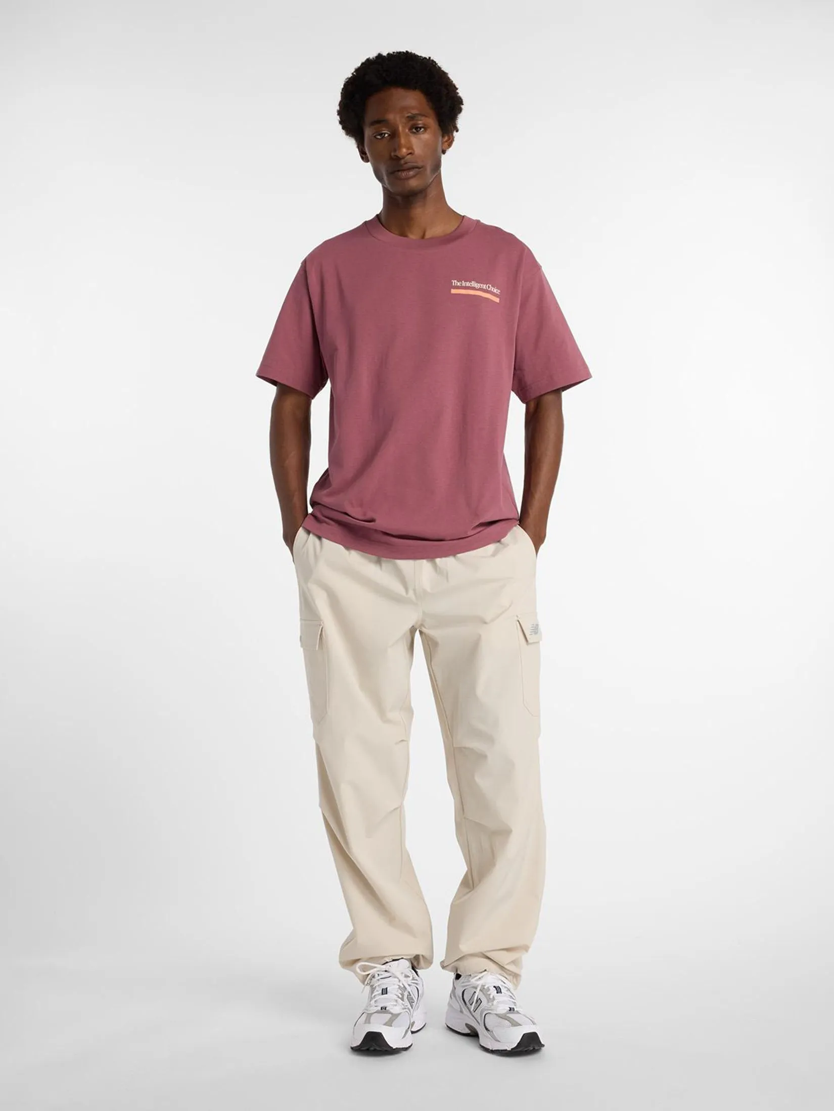 NEW BALANCE Men T-Shirt Athletics Intelligent Choice Washed Burgundy NEW BALANCE Men T-Shirt Athletics Intelligent Choice Washed Burgundy