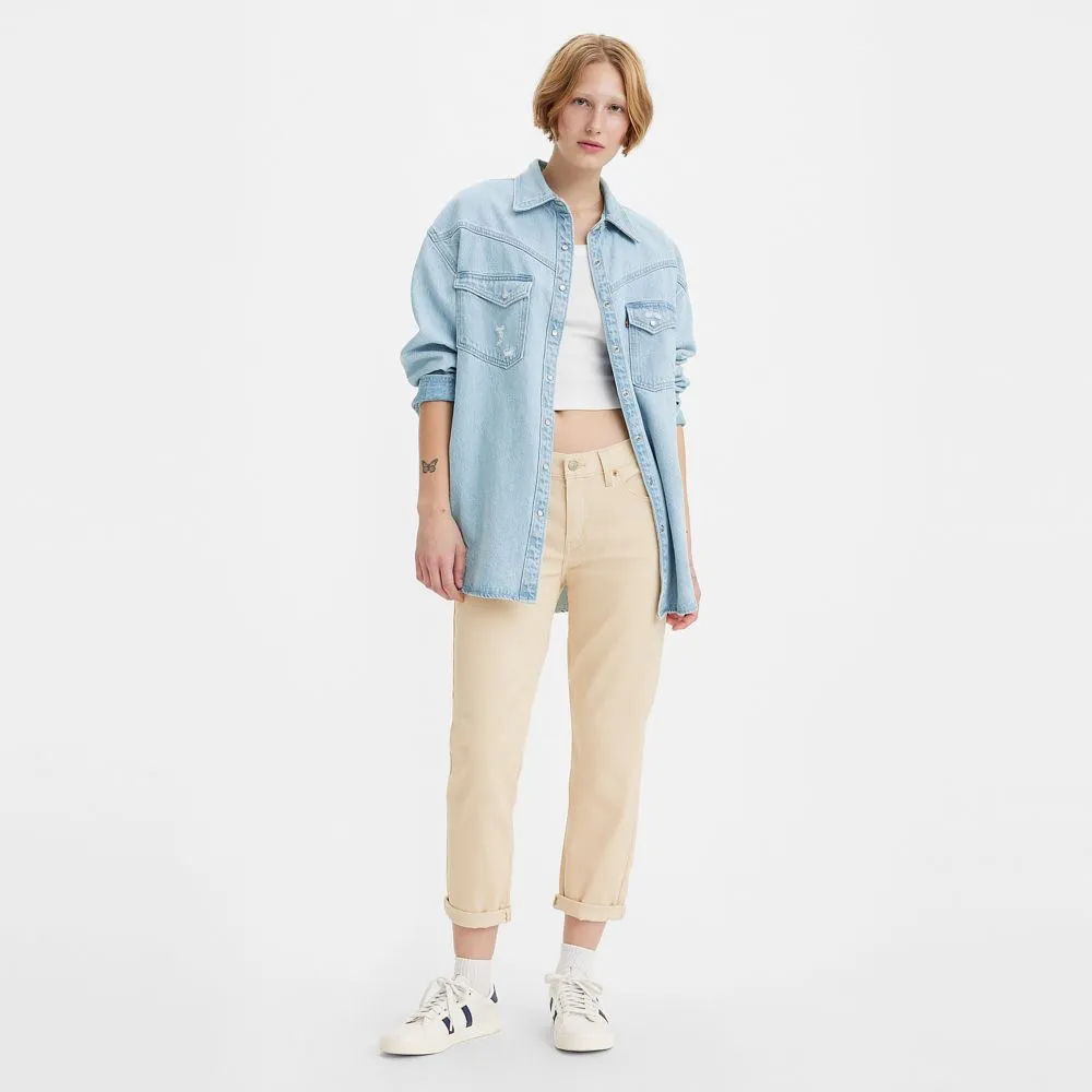 LEVI'S Women's Mid-Rise Boyfriend Jeans 19887-0291 Bleached Sand Twill LEVI'S Women's Mid-Rise Boyfriend Jeans 19887-0291 Bleached Sand Twill