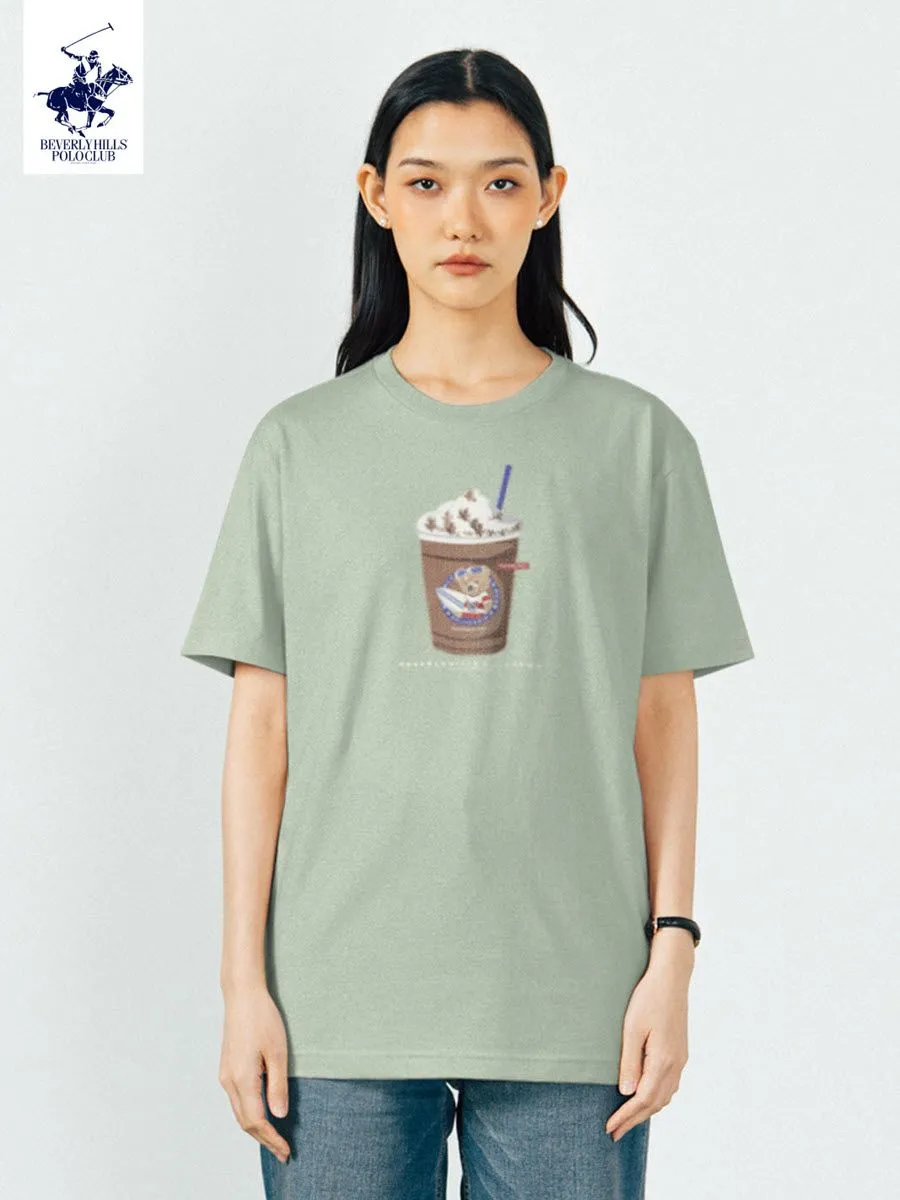 BEVERLY HILLS POLO CLUB Green Unisex T-Shirt REGULAR-FIT Model BNSR362