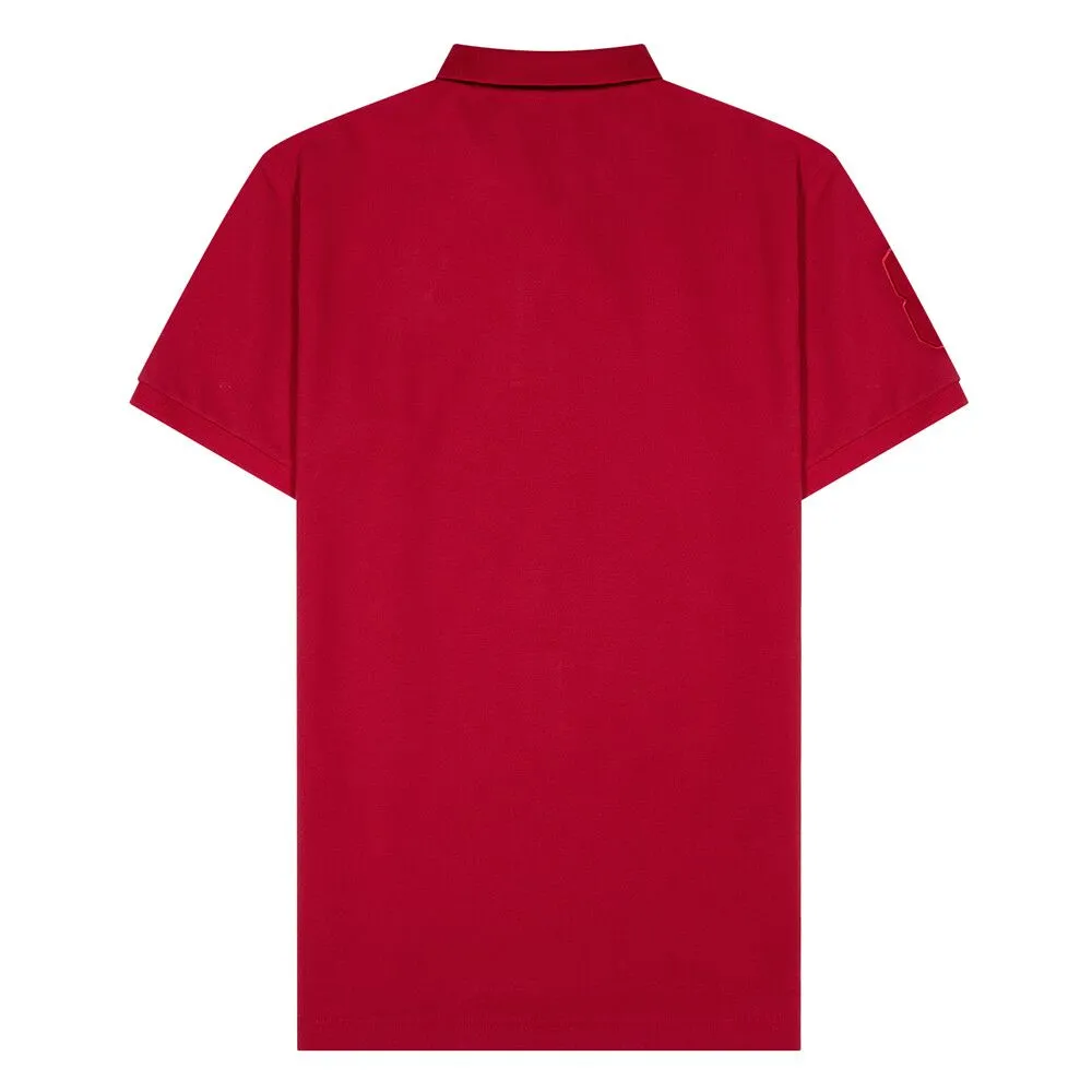 GIORDANO Red Men's 3D Lion Cotton Lycra Pique Polo GIORDANO Red Men's 3D Lion Cotton Lycra Pique Polo