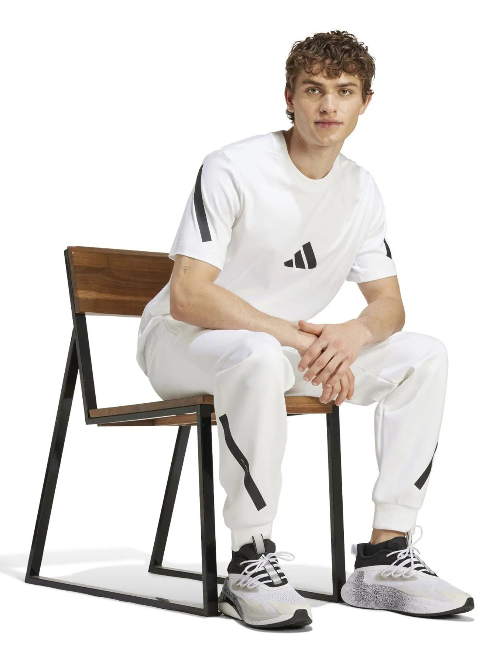 ADIDAS Men T-Shirt adidas Z.N.E. Round Neck Short Sleeves White ADIDAS Men T-Shirt adidas Z.N.E. Round Neck Short Sleeves White