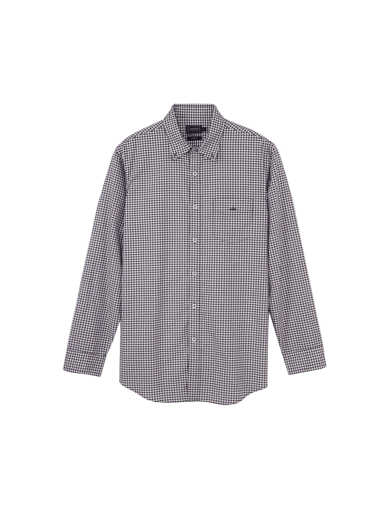 ARROW Gingham Oxford Shirt Long Sleeve Smart Style Shirt MACM101BR - Brown ARROW Gingham Oxford Shirt Long Sleeve Smart Style Shirt MACM101BR - Brown