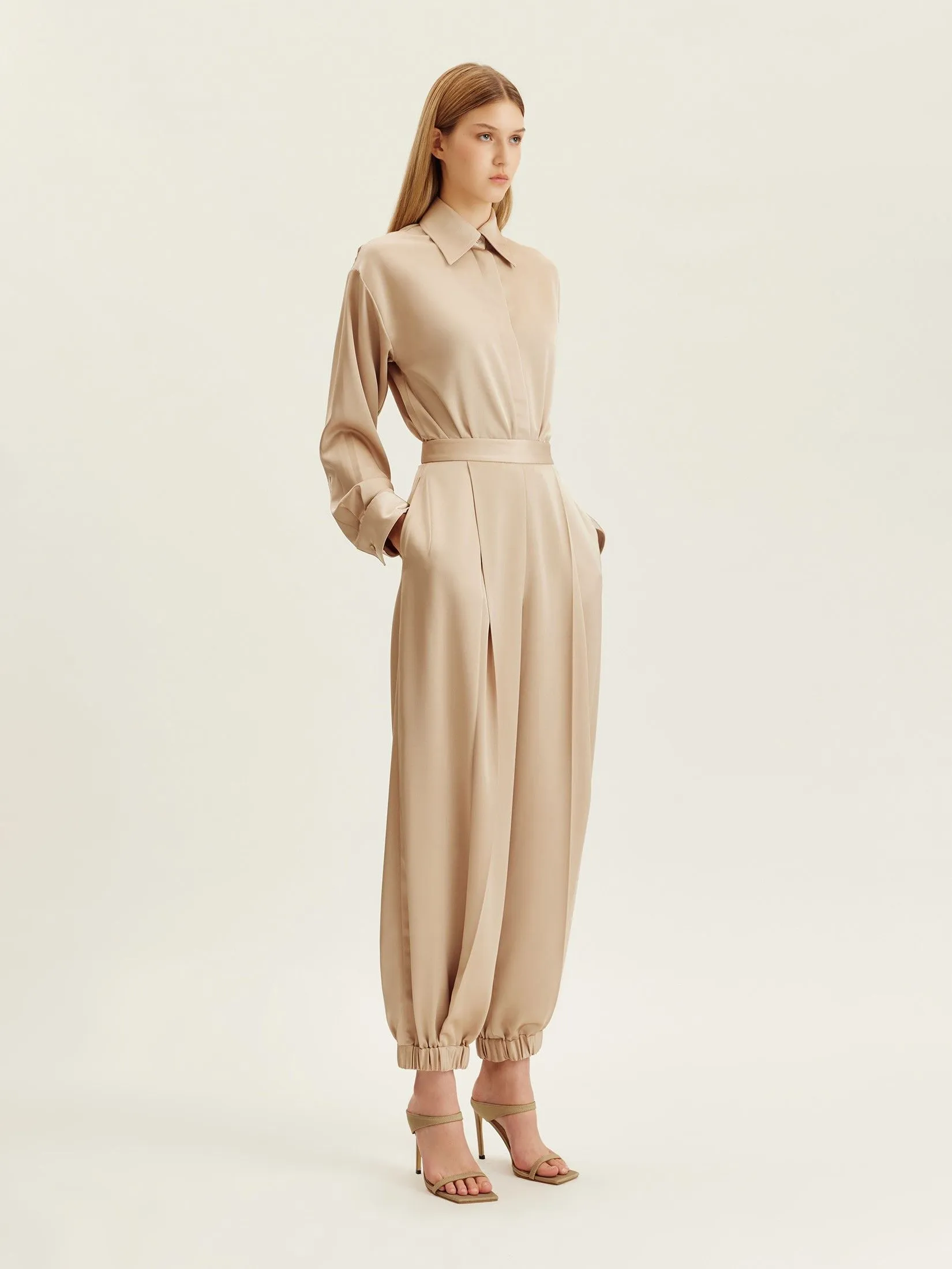 ASAVA (AW24 )Claudette Tapered Women Pants Beige ASAVA (AW24 )Claudette Tapered Women Pants Beige